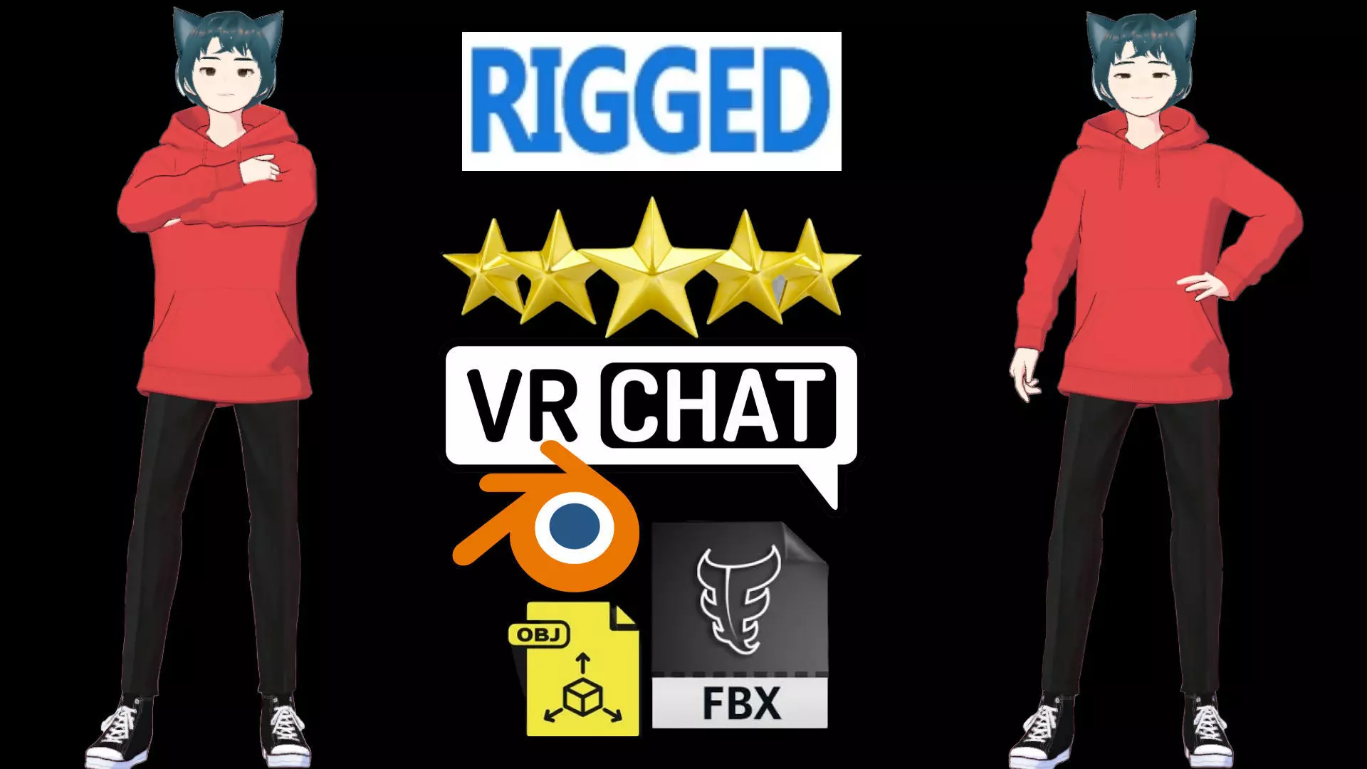 cute anime boy character - Fudo Low-poly 3D model_0