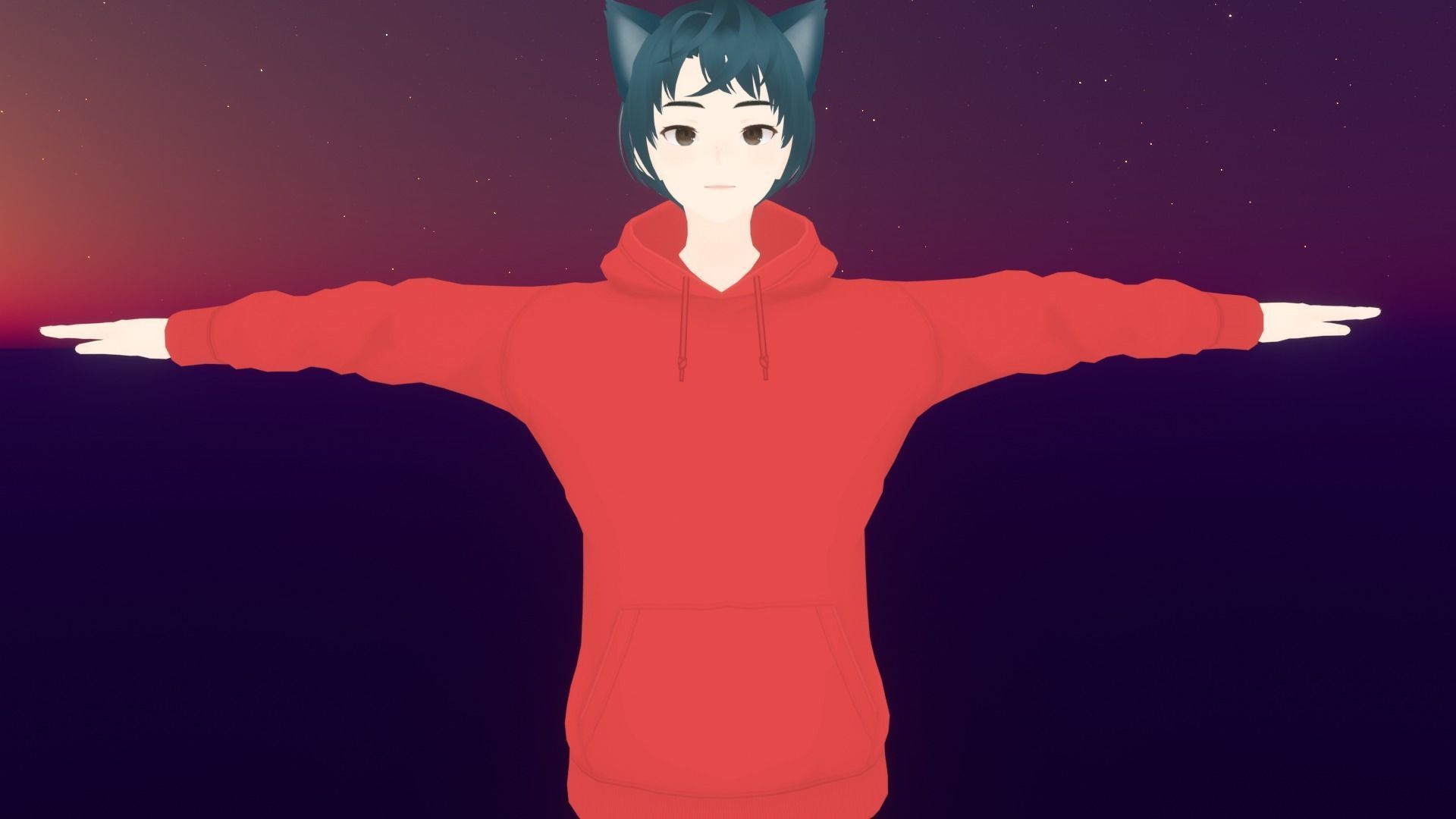 cute anime boy character - Fudo Low-poly 3D model_1