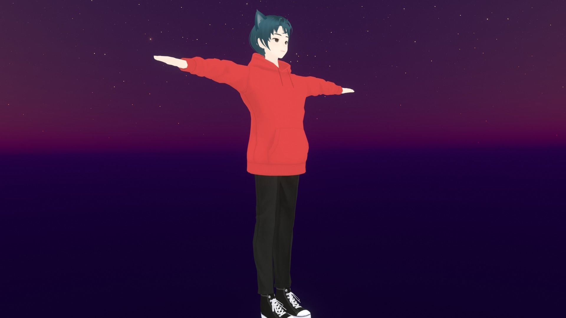 cute anime boy character - Fudo Low-poly 3D model_4