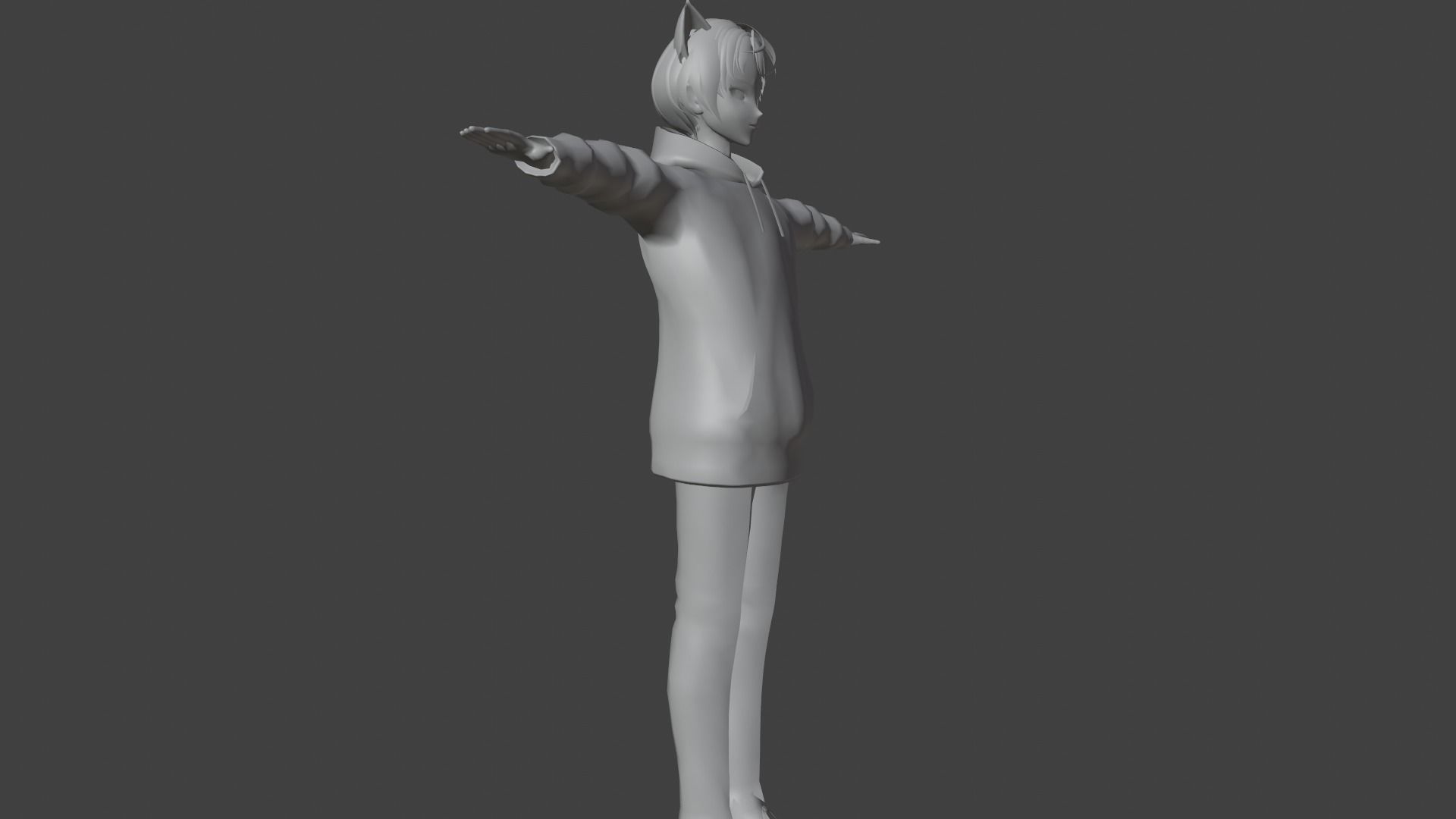cute anime boy character - Fudo Low-poly 3D model_11