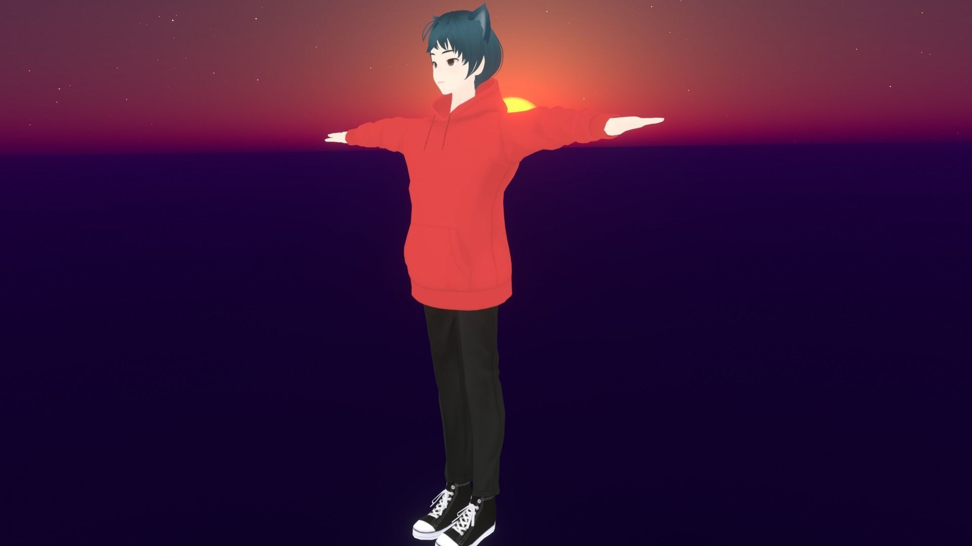 cute anime boy character - Fudo Low-poly 3D model_3