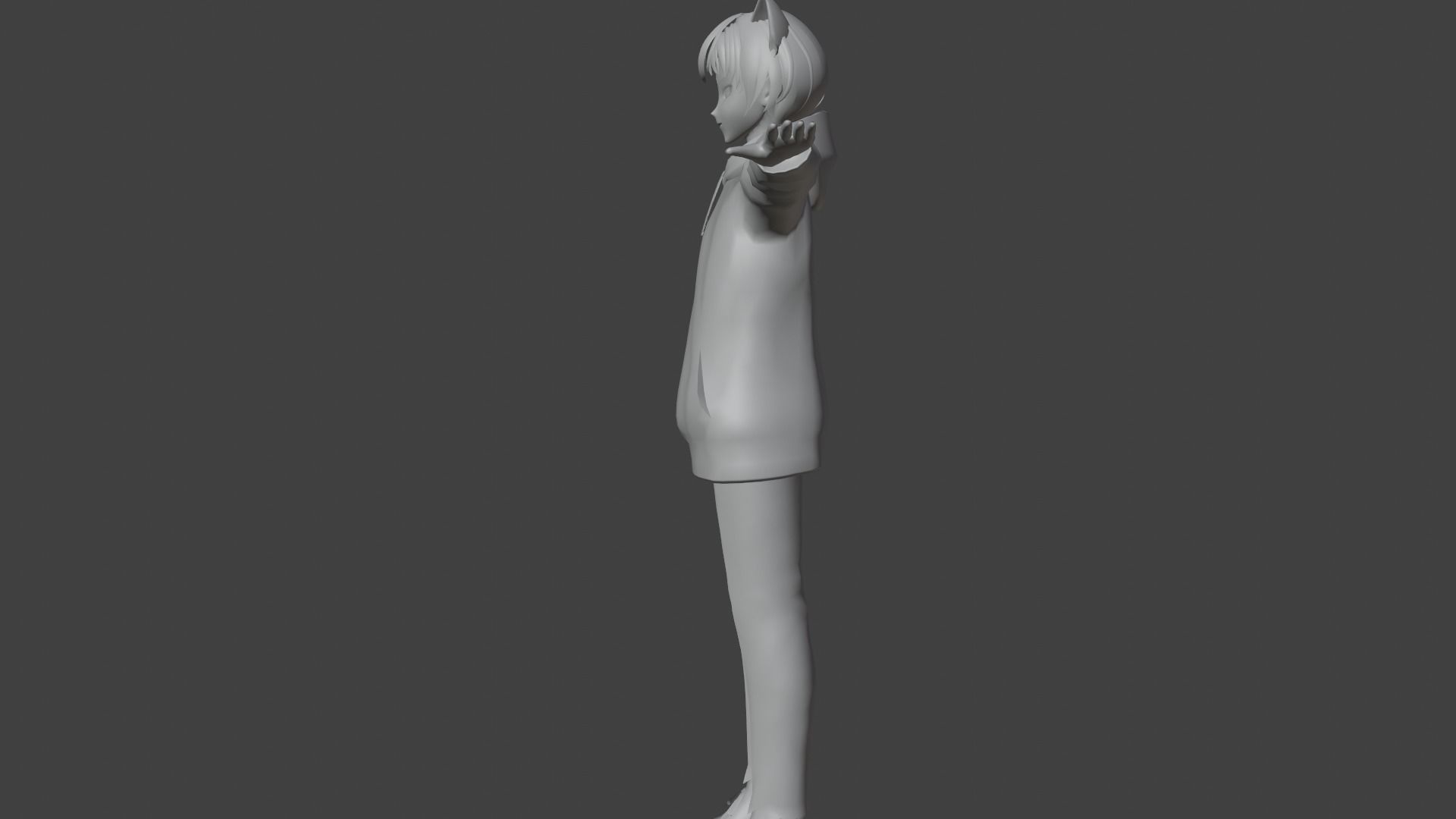 cute anime boy character - Fudo Low-poly 3D model_9