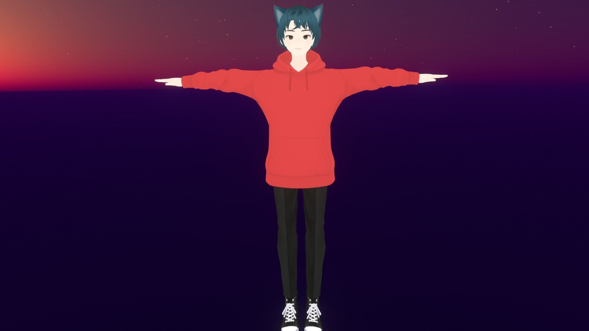 cute anime boy character - Fudo Low-poly 3D model_2