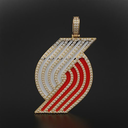 Portland Trailblazers Basketball Chain Pendant  3D print model