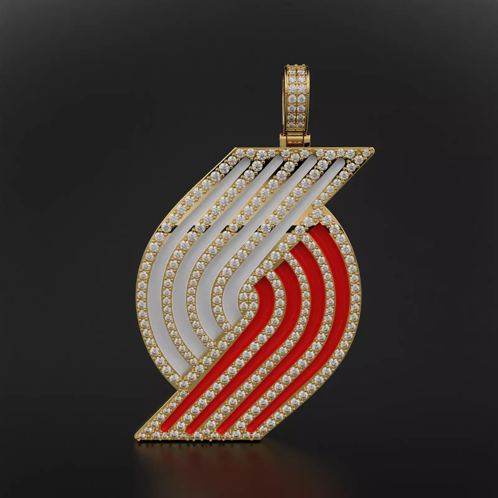 Portland Trailblazers Basketball Chain Pendant 3D print model