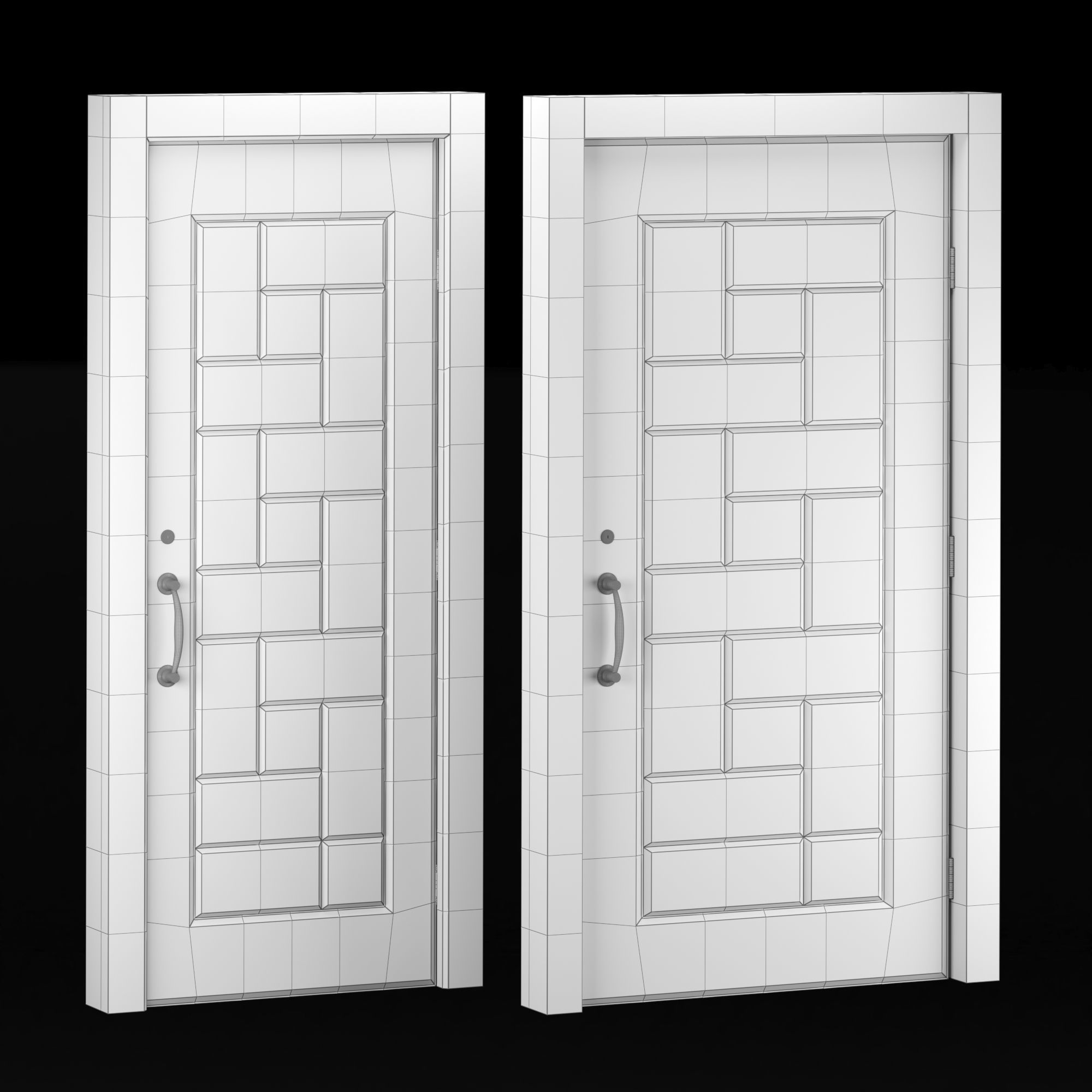 Interior-exterior Wooden Door 3D model_9