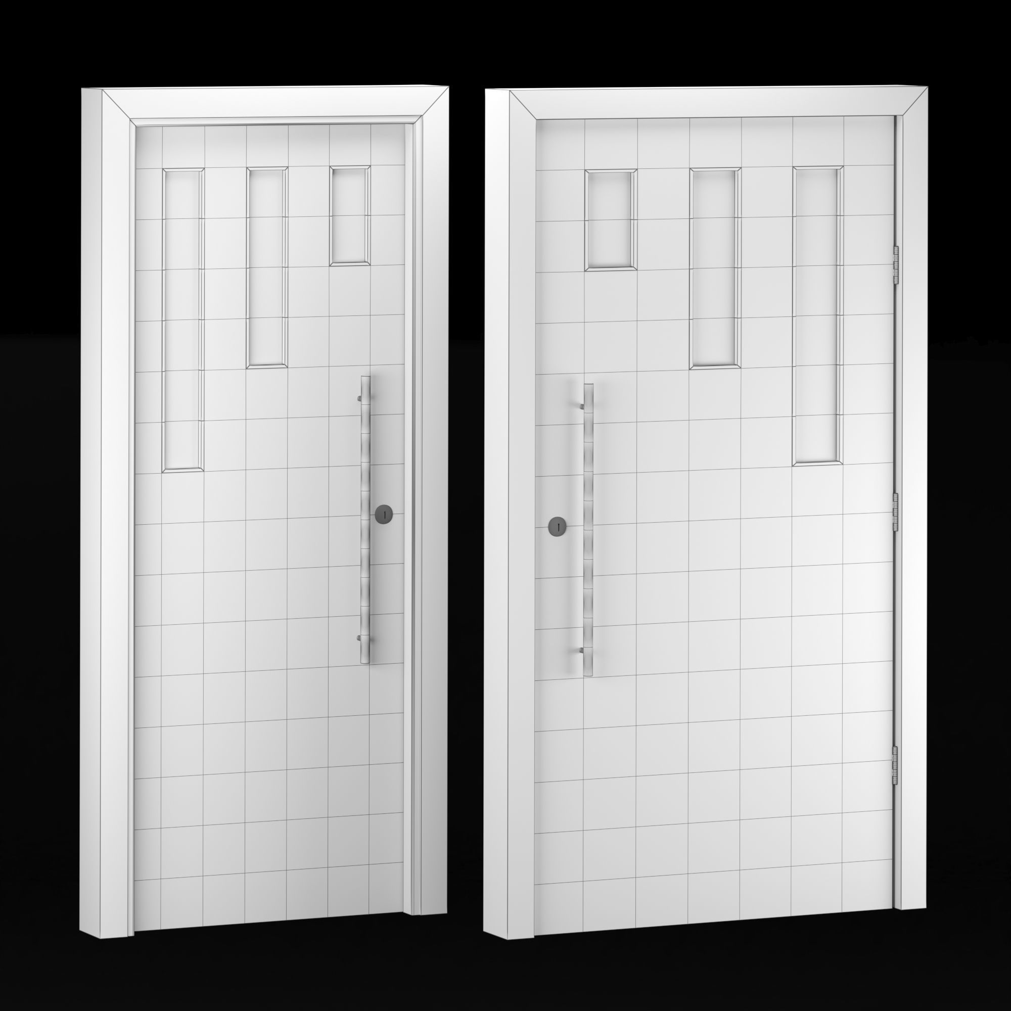 Interior-exterior Wooden Door 3D model_6