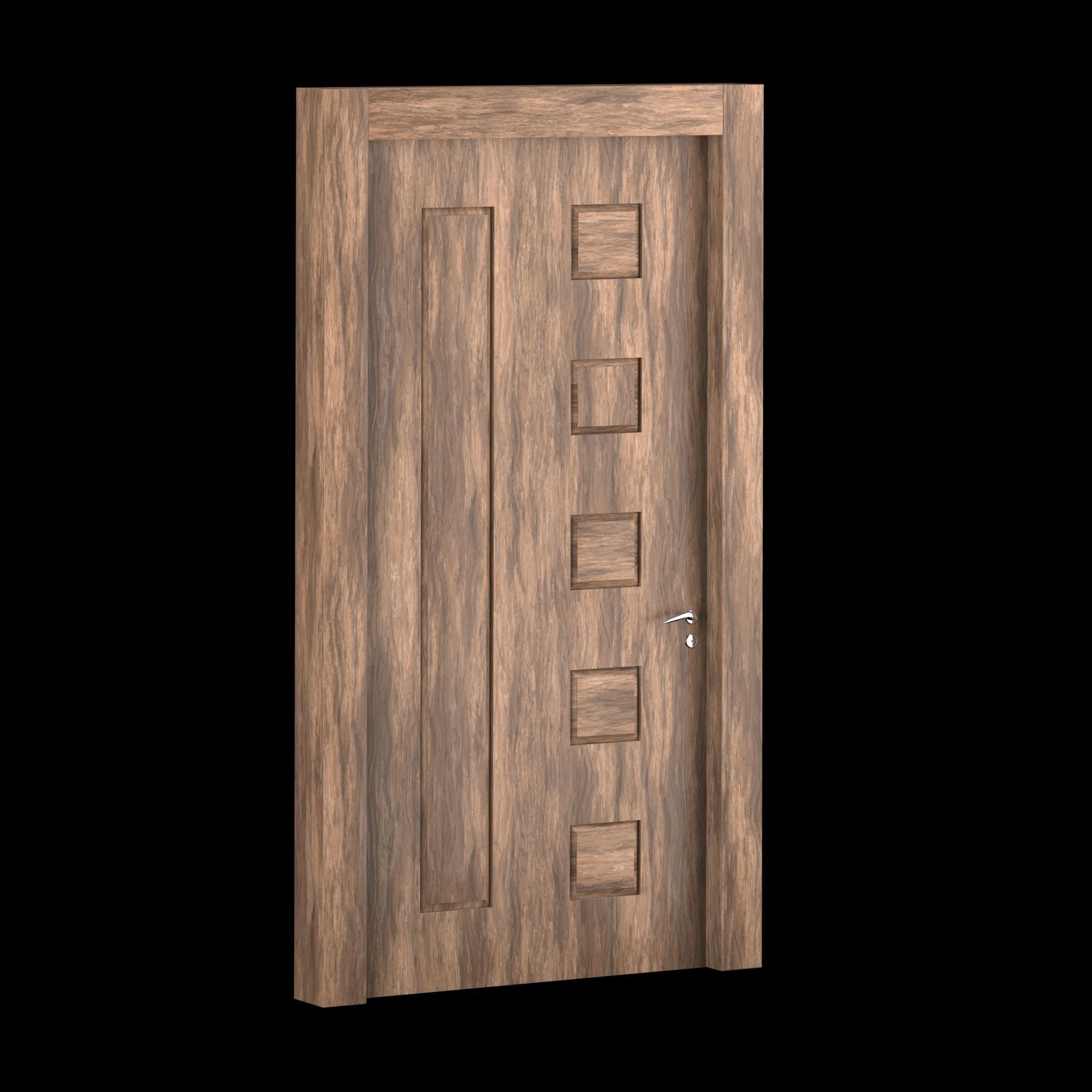 Interior-exterior Wooden Door 3D model_2