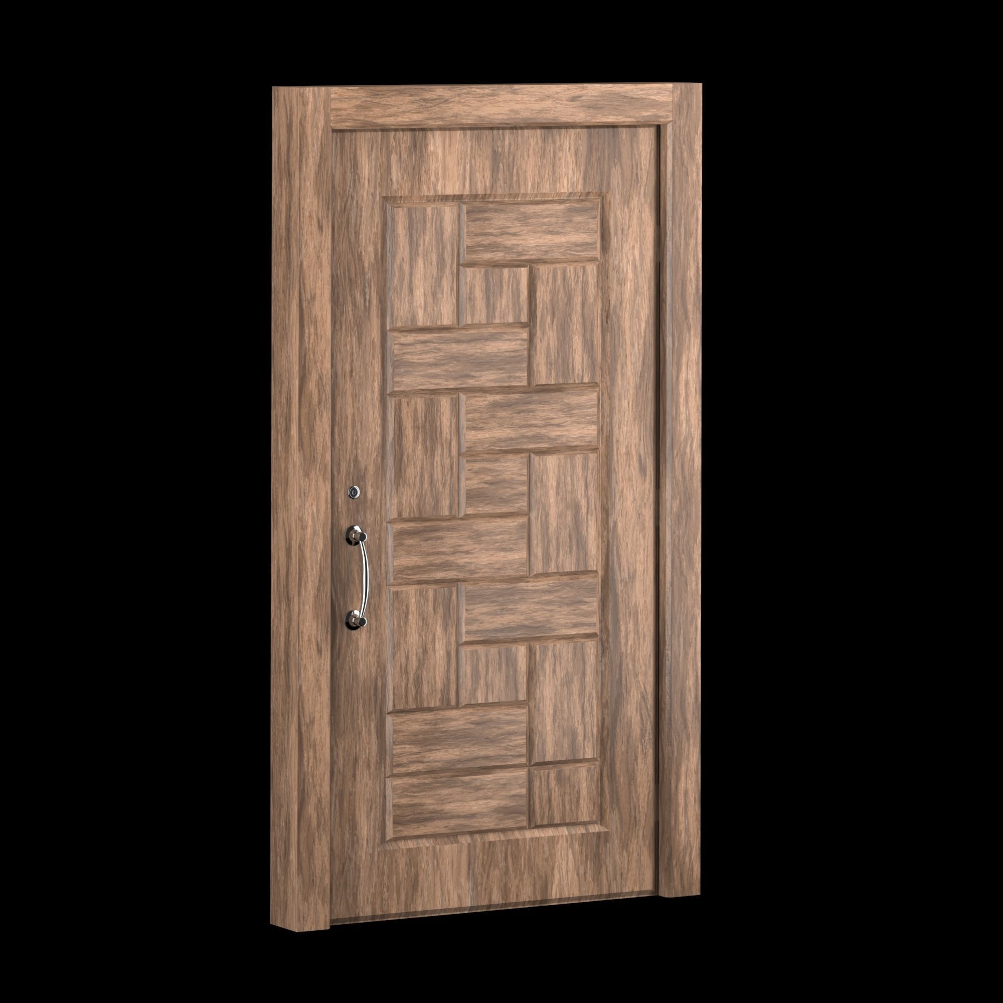 Interior-exterior Wooden Door 3D model_8