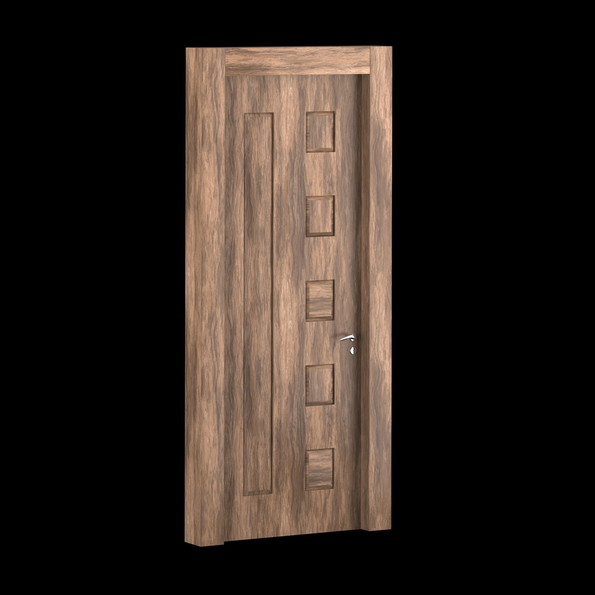 Interior-exterior Wooden Door 3D model_1
