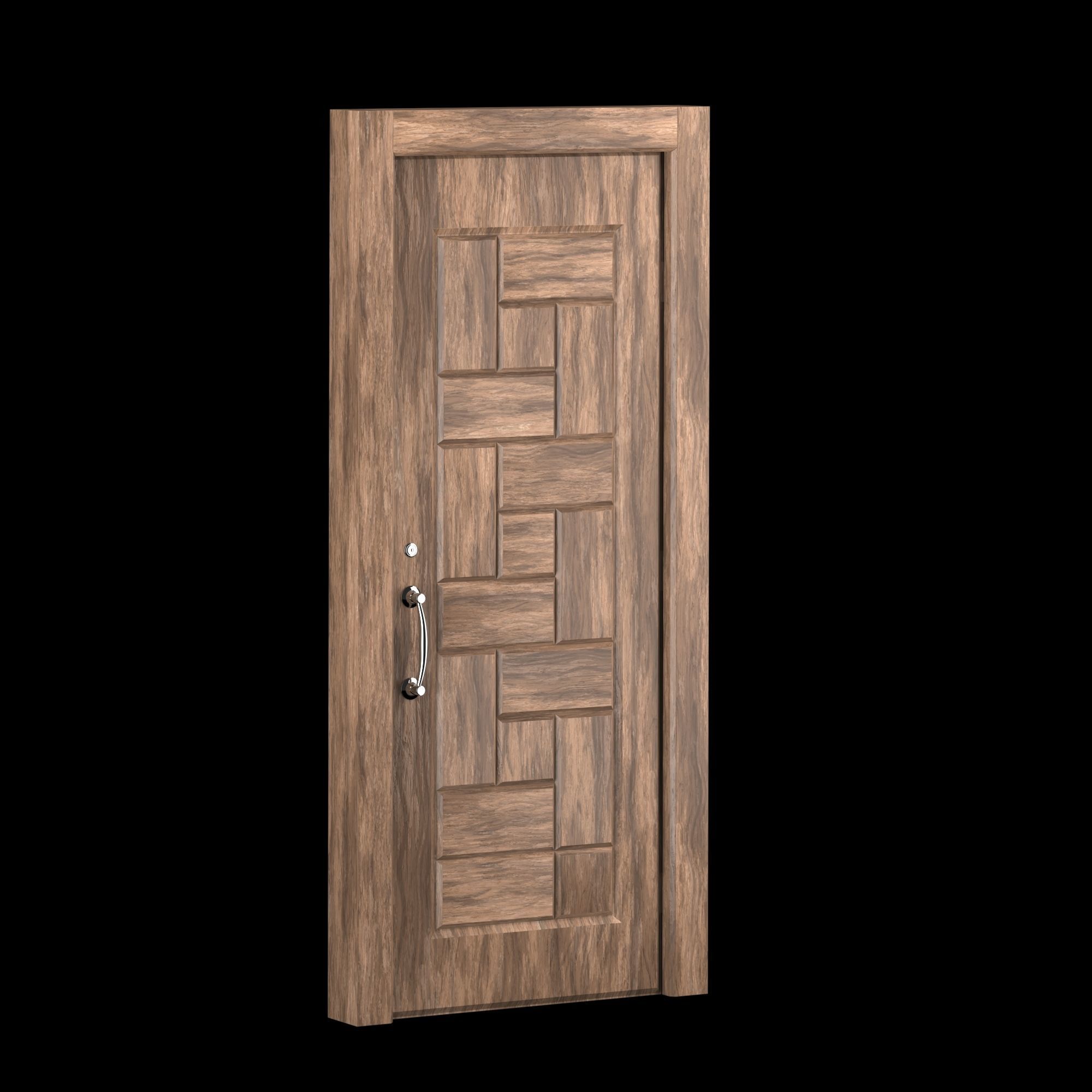 Interior-exterior Wooden Door 3D model_7
