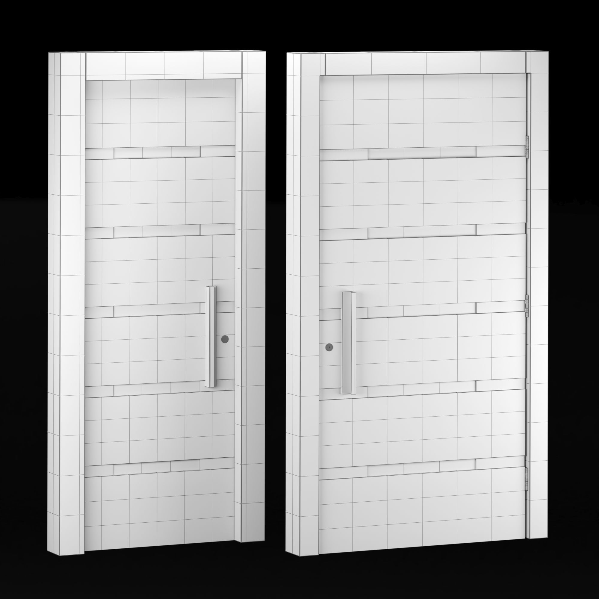 Interior-exterior Wooden Door 3D model_12