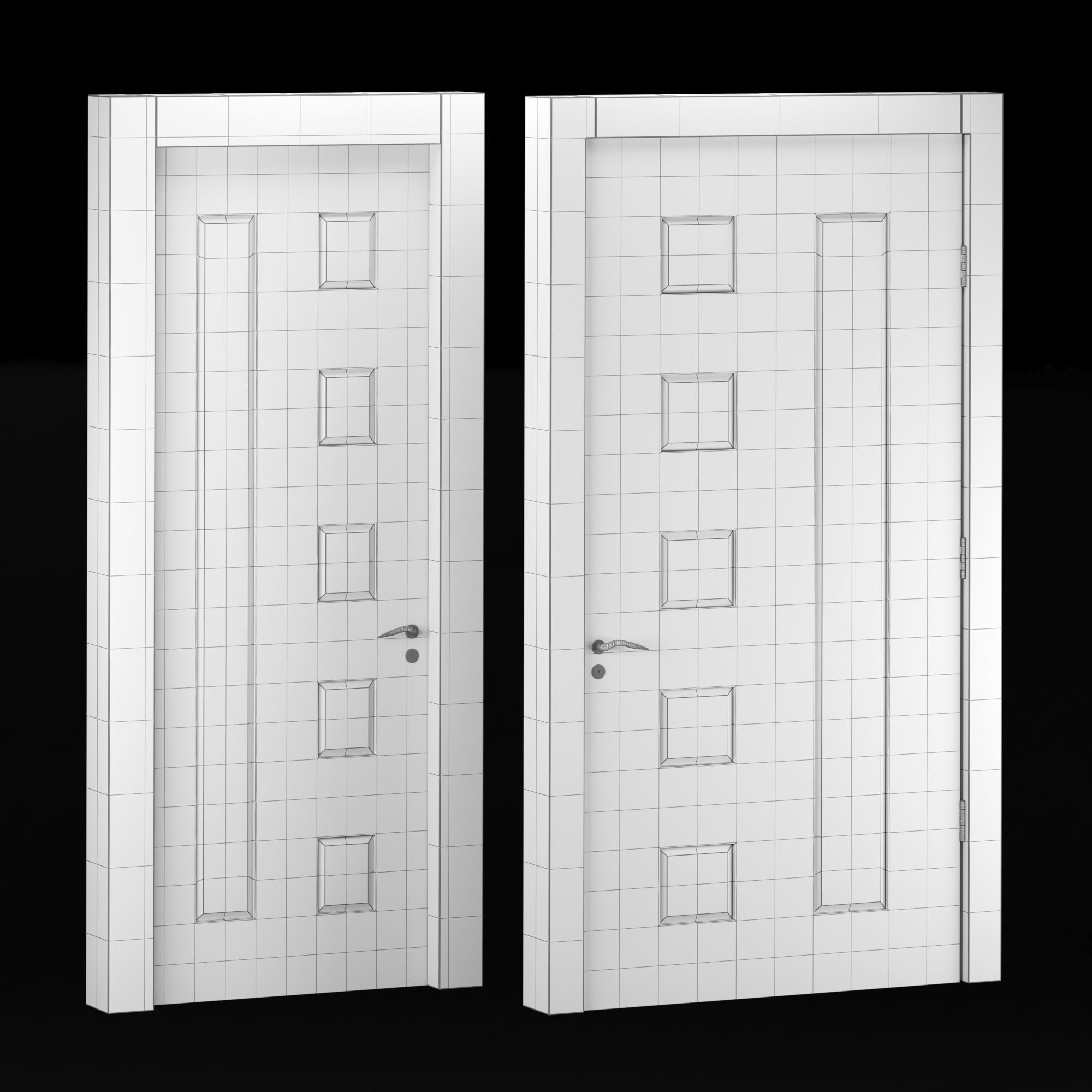 Interior-exterior Wooden Door 3D model_3