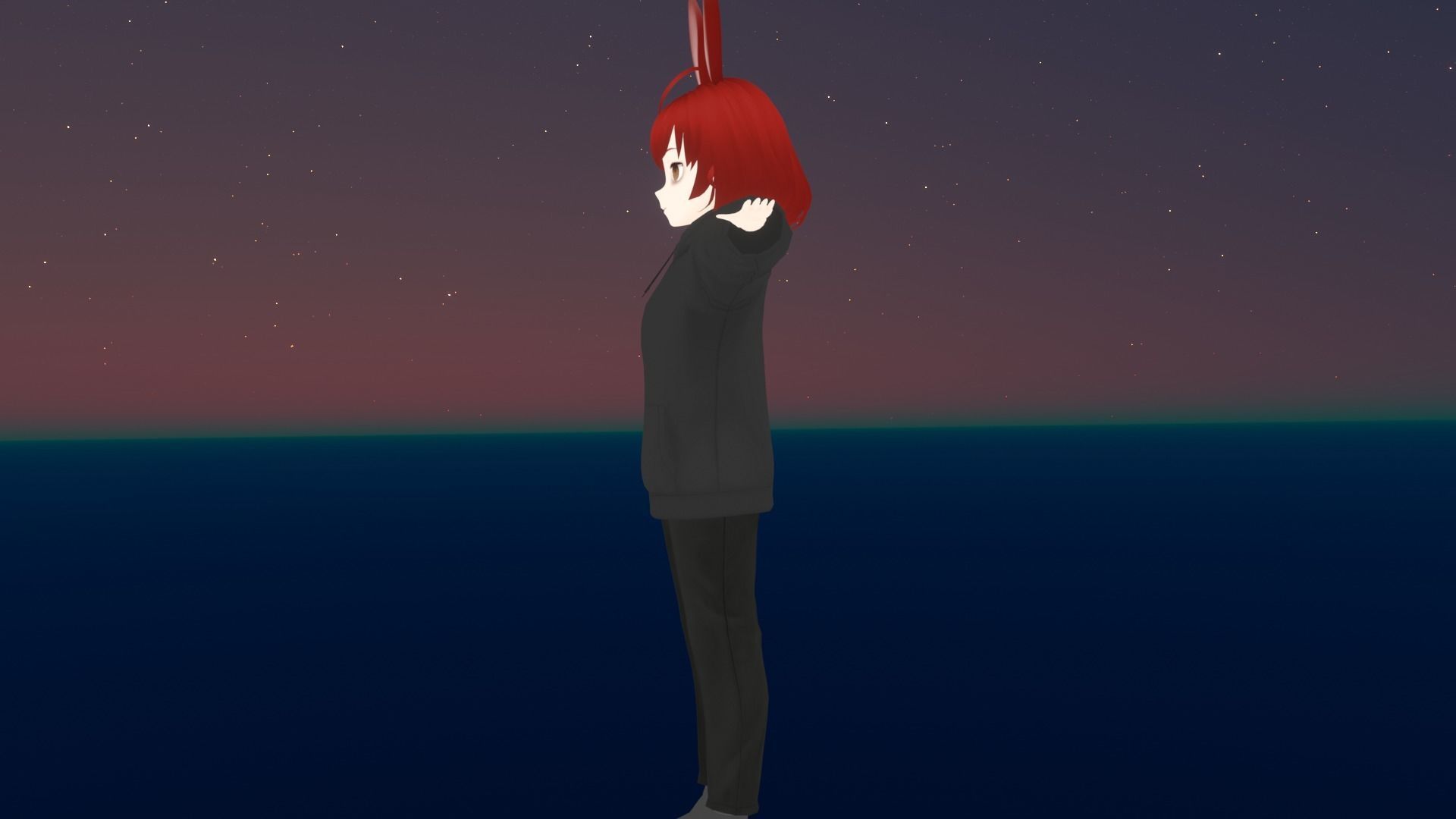 cute anime girl character - Hana Low-poly 3D model_5