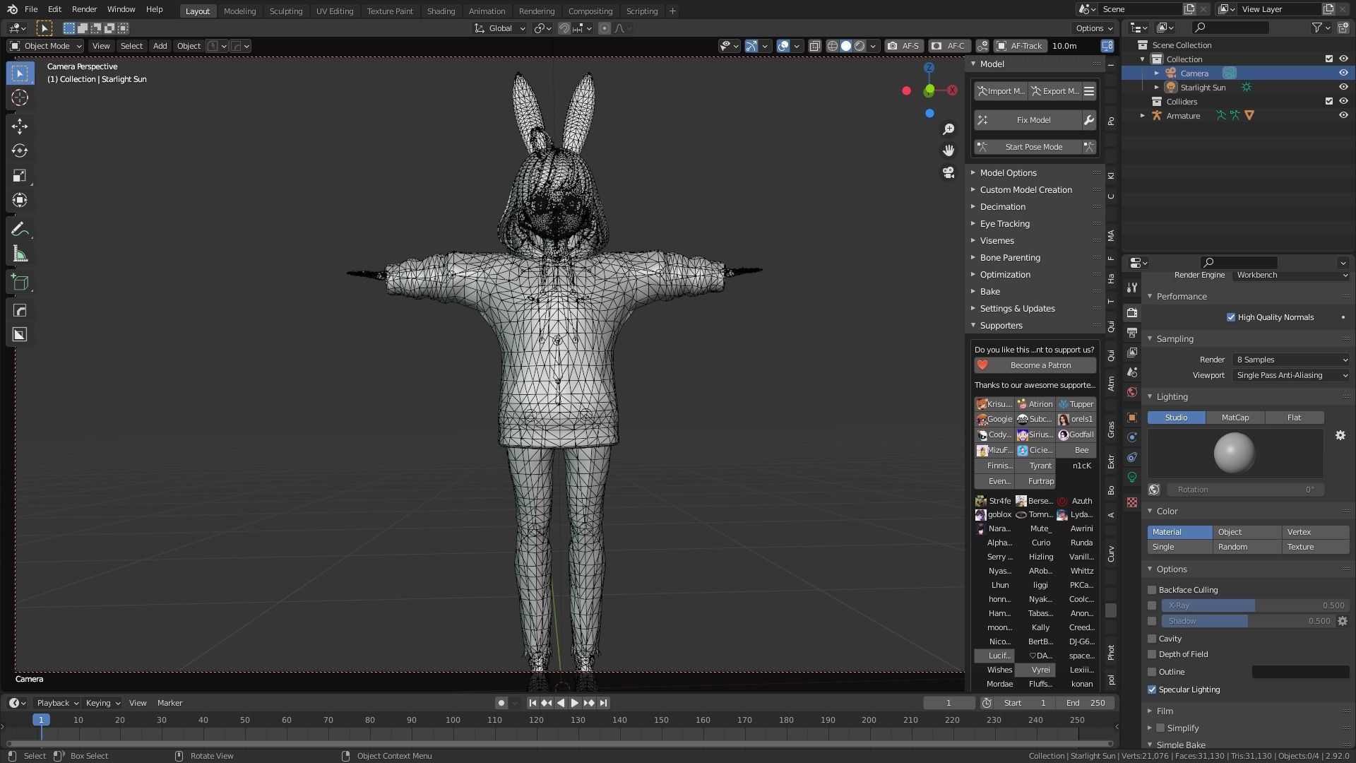 cute anime girl character - Hana Low-poly 3D model_12