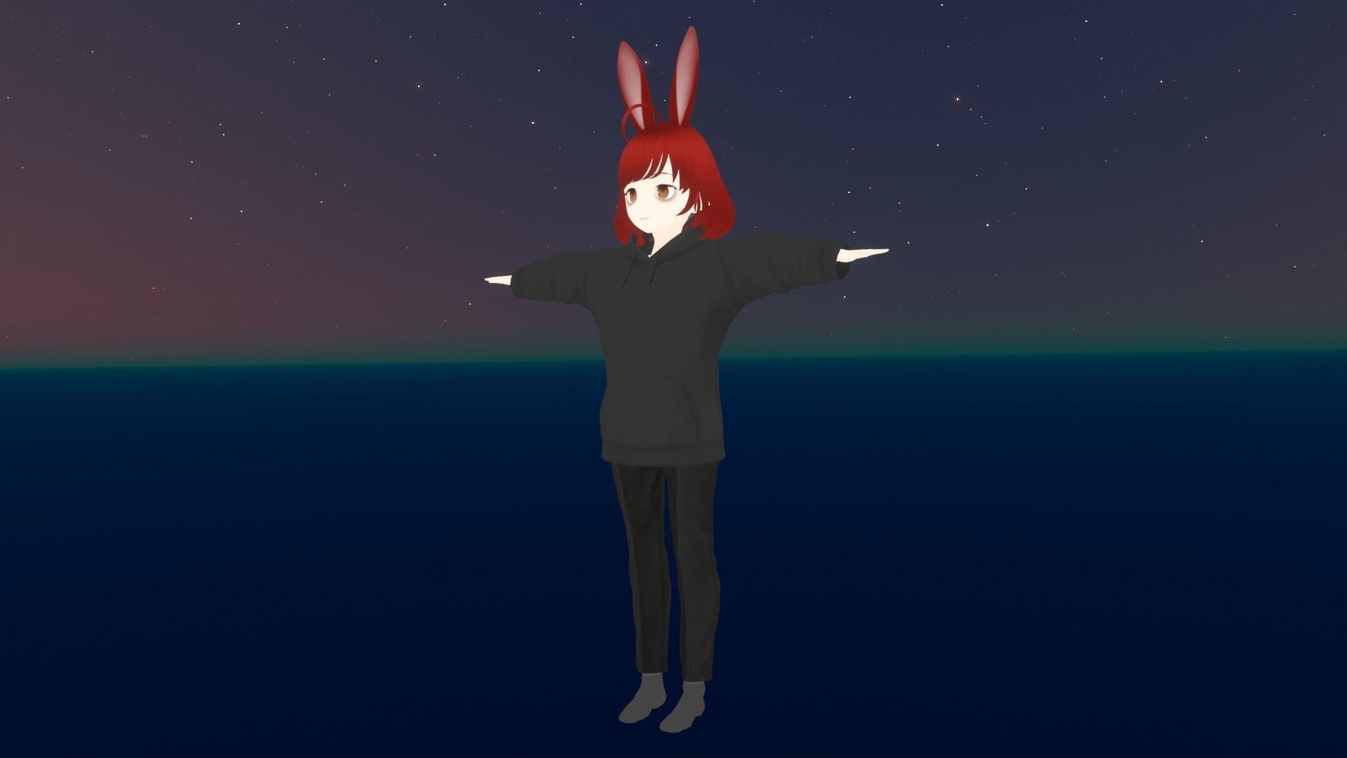 cute anime girl character - Hana Low-poly 3D model_4