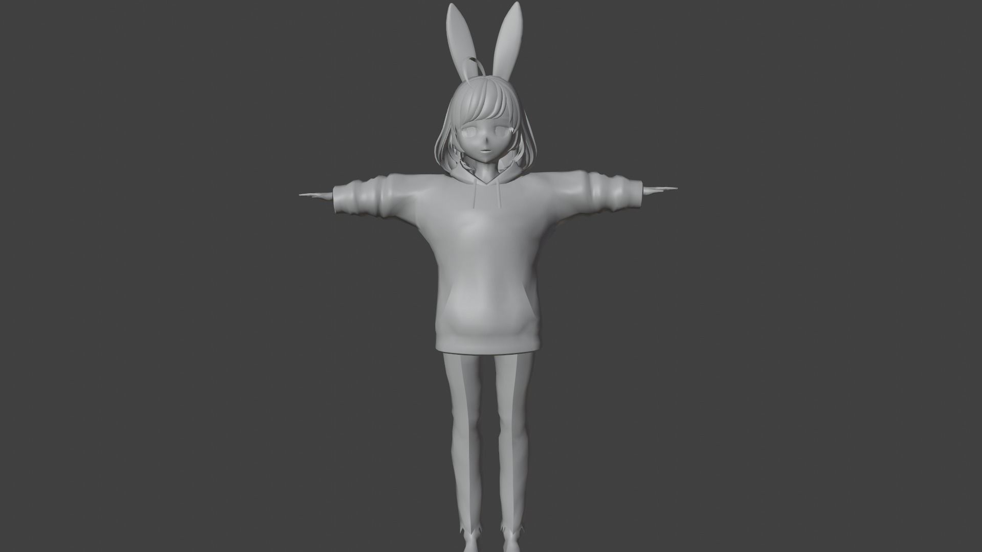 cute anime girl character - Hana Low-poly 3D model_7