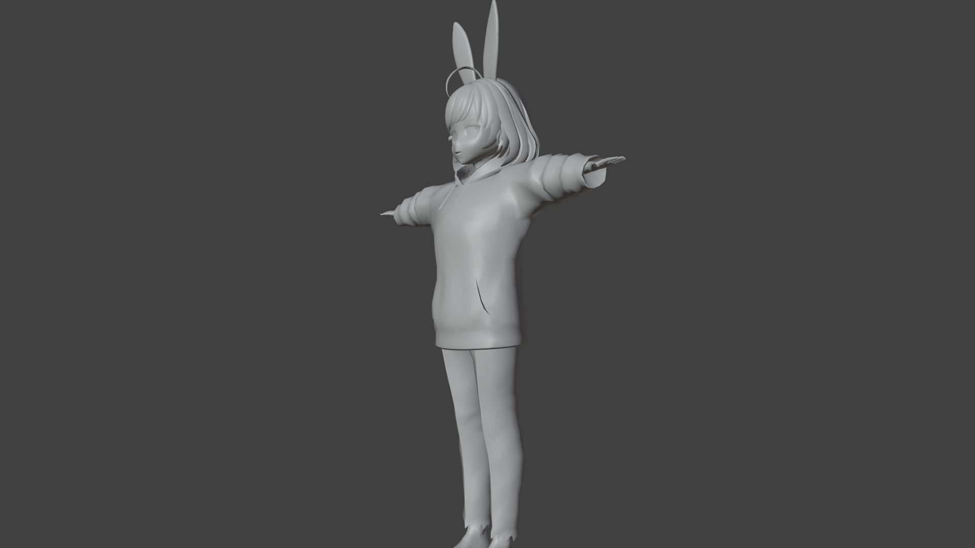 cute anime girl character - Hana Low-poly 3D model_9