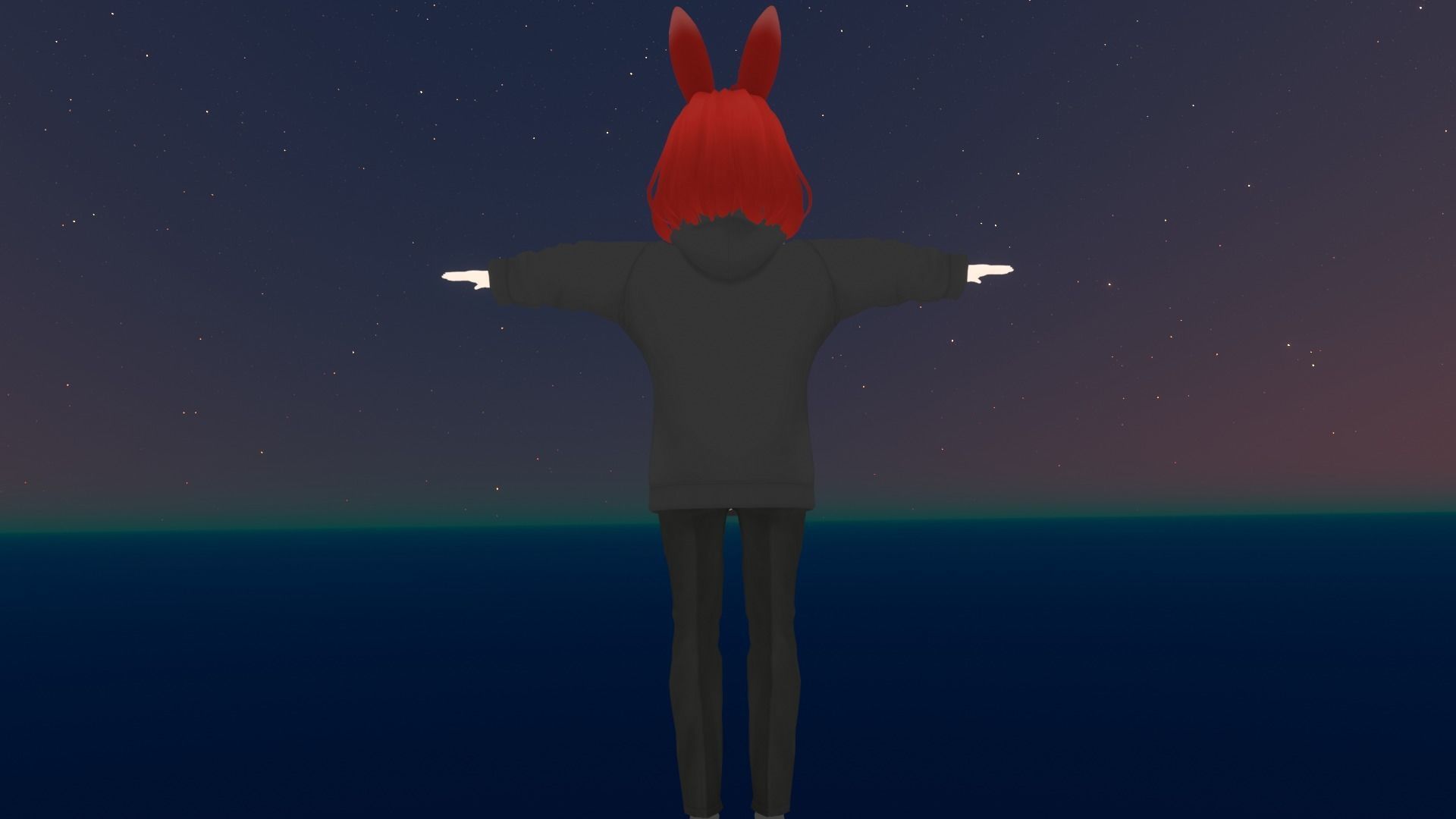 cute anime girl character - Hana Low-poly 3D model_6