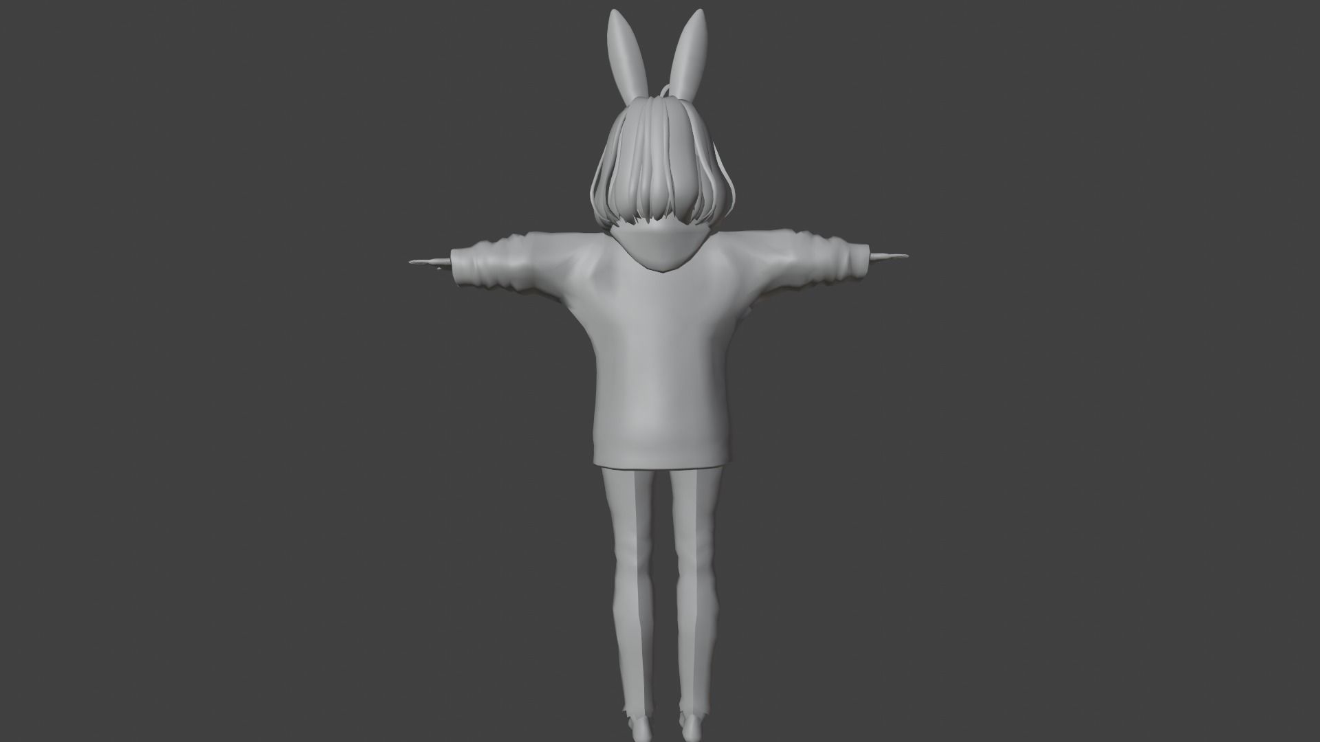 cute anime girl character - Hana Low-poly 3D model_10