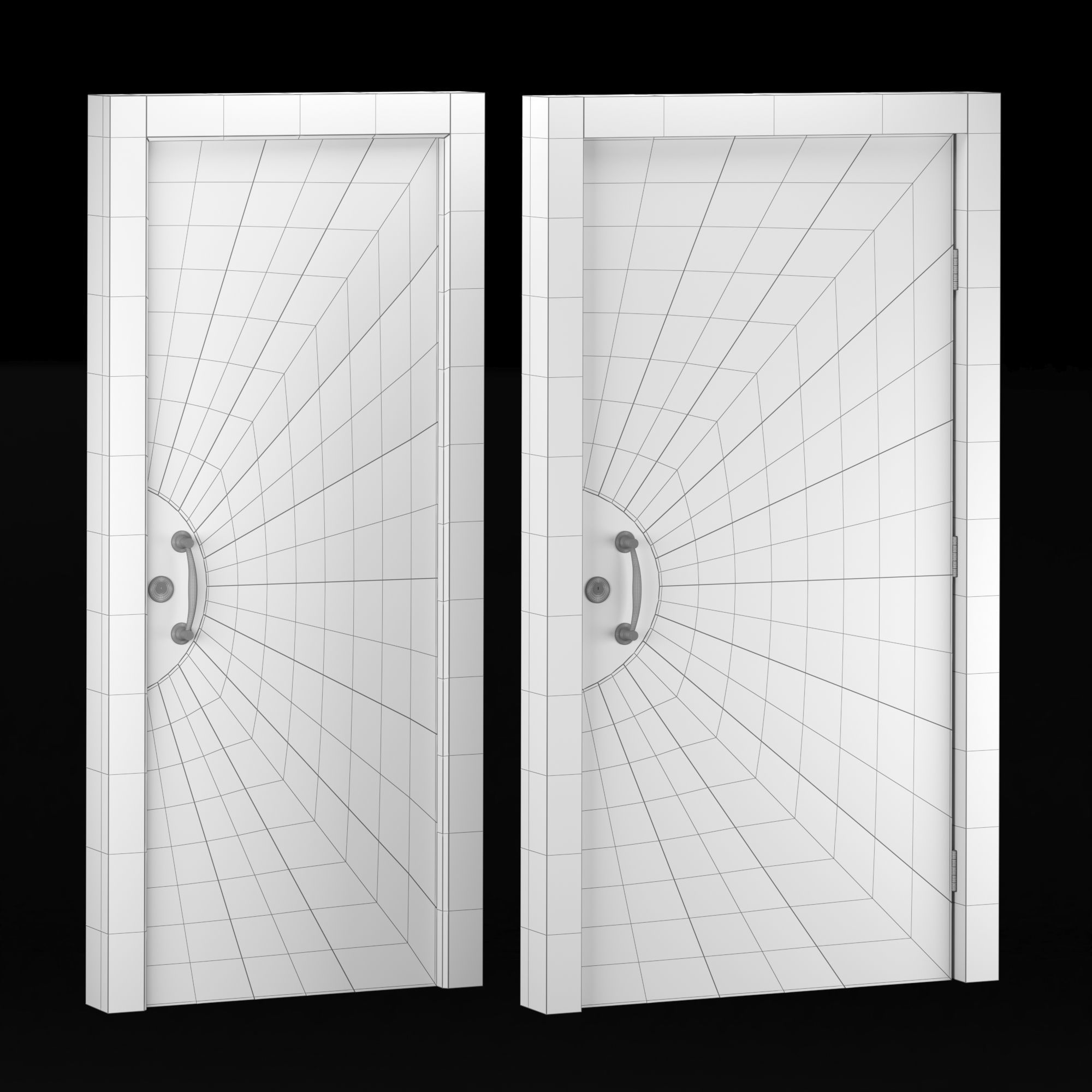 Interior-exterior Wooden Door 3D model_3