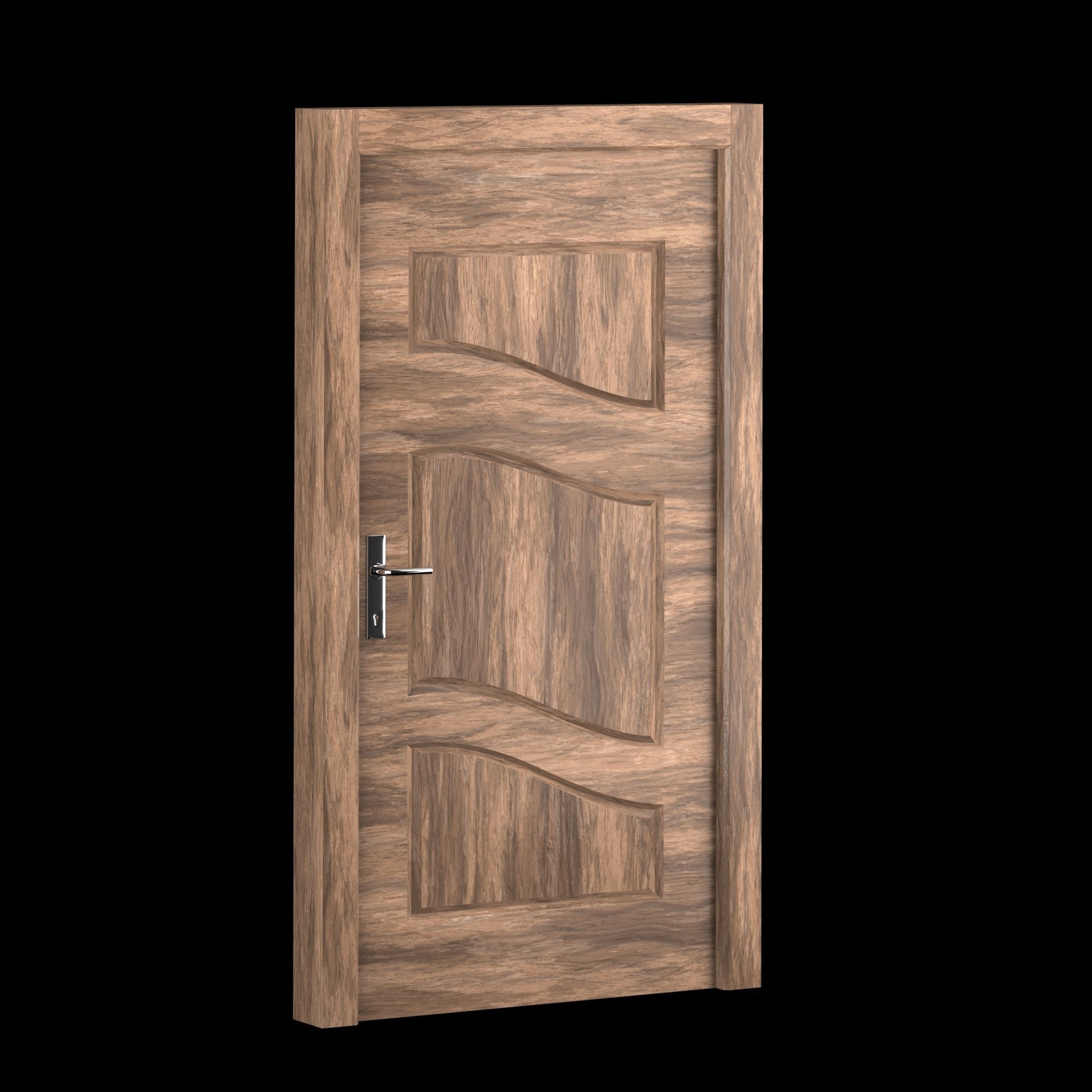 Interior-exterior Wooden Door 3D model_11