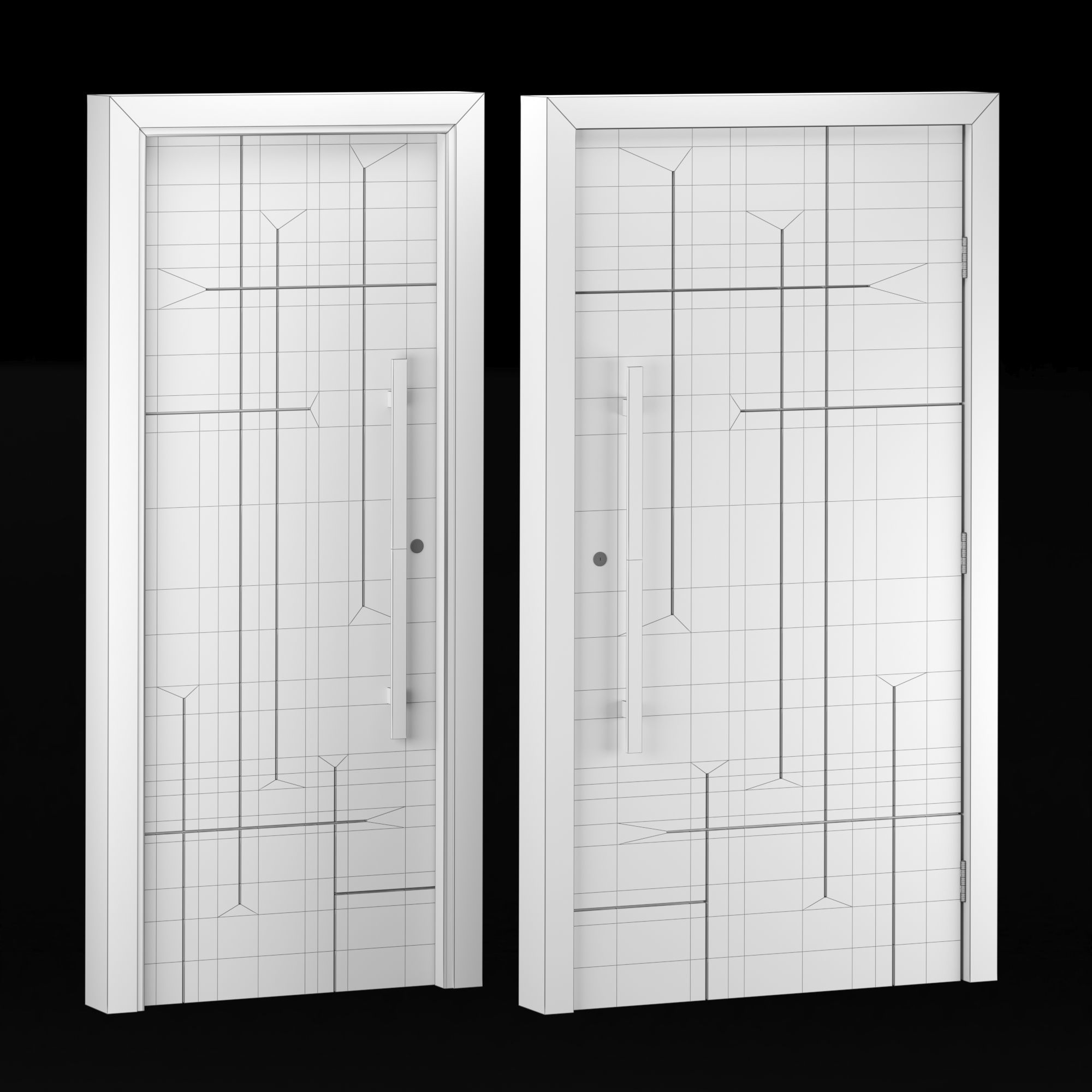 Interior-exterior Wooden Door 3D model_6