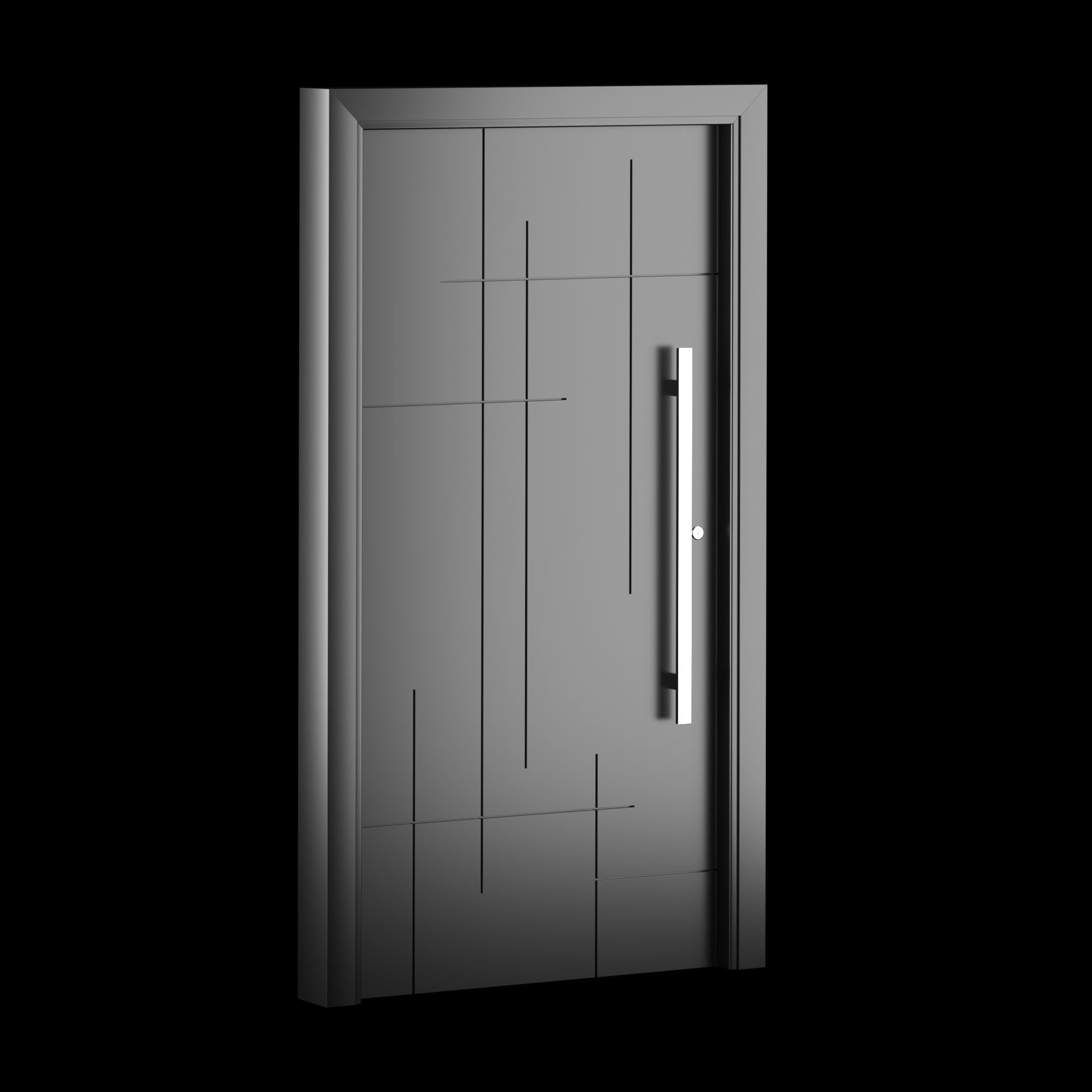 Interior-exterior Wooden Door 3D model_5
