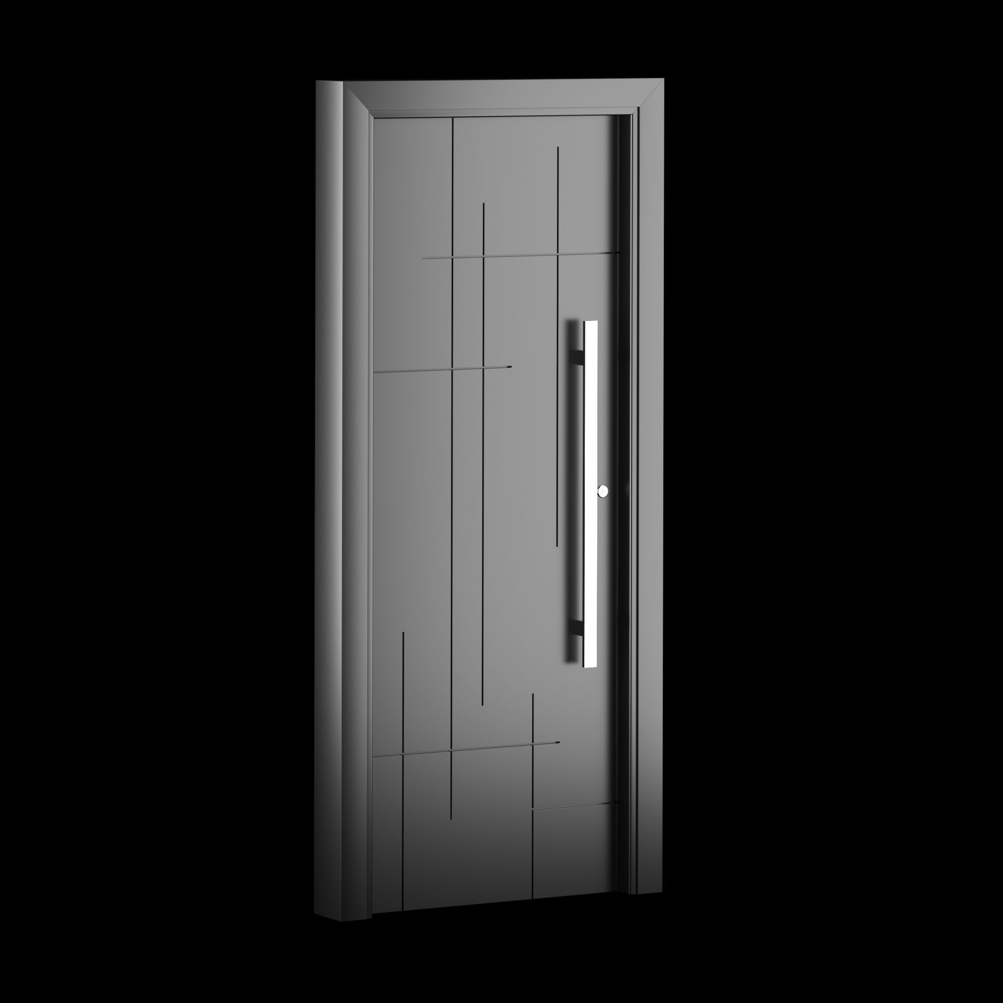 Interior-exterior Wooden Door 3D model_4