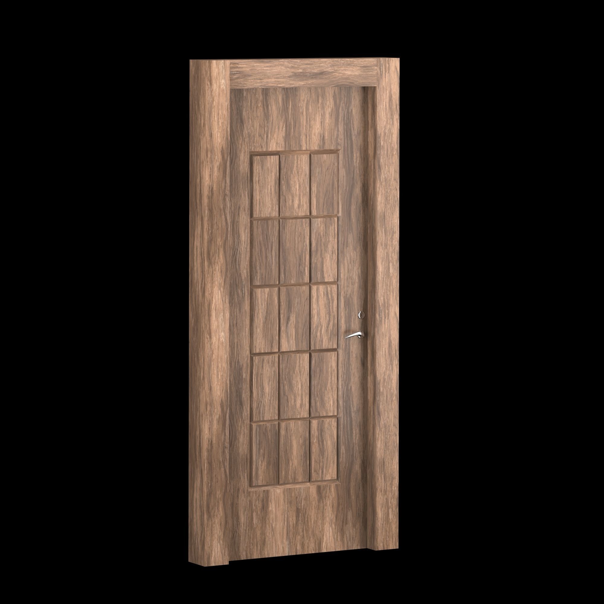 Interior-exterior Wooden Door 3D model_7