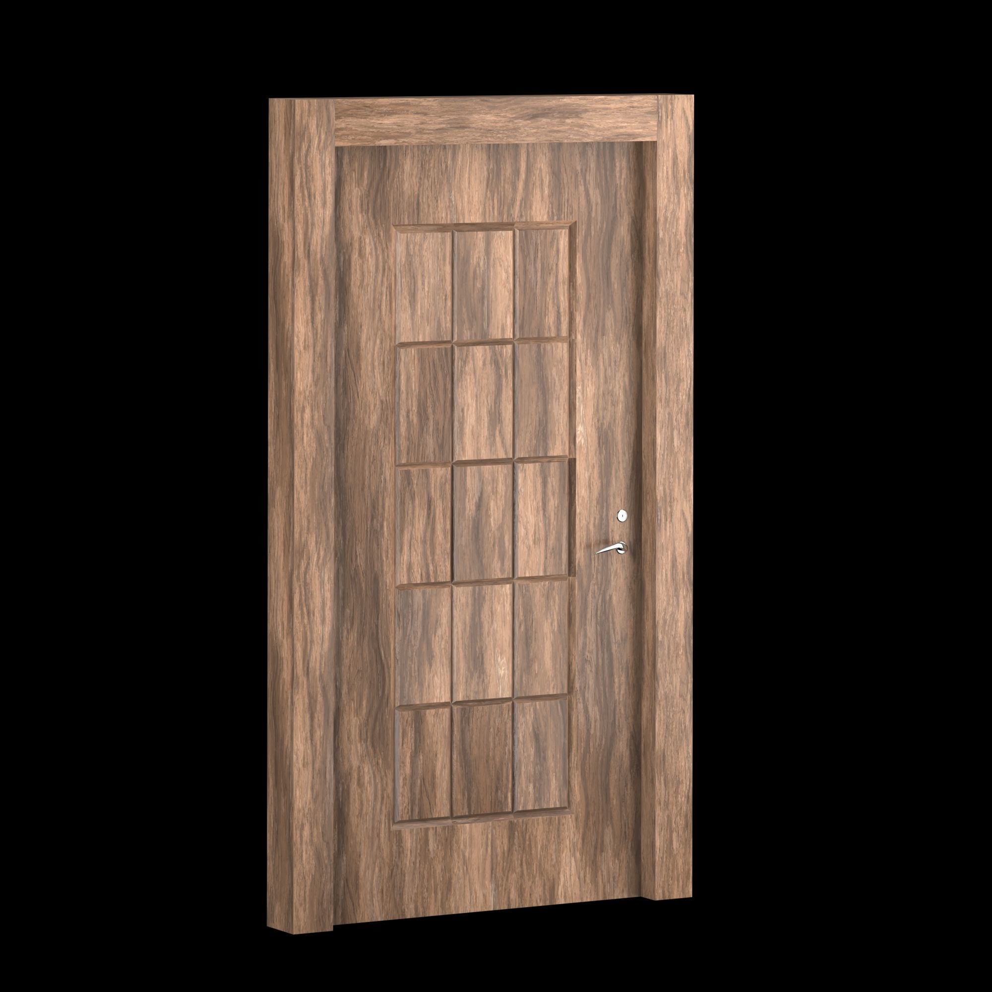 Interior-exterior Wooden Door 3D model_8