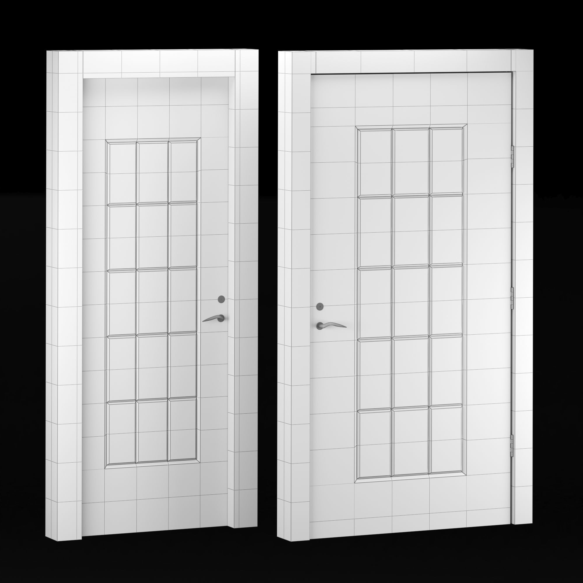 Interior-exterior Wooden Door 3D model_9