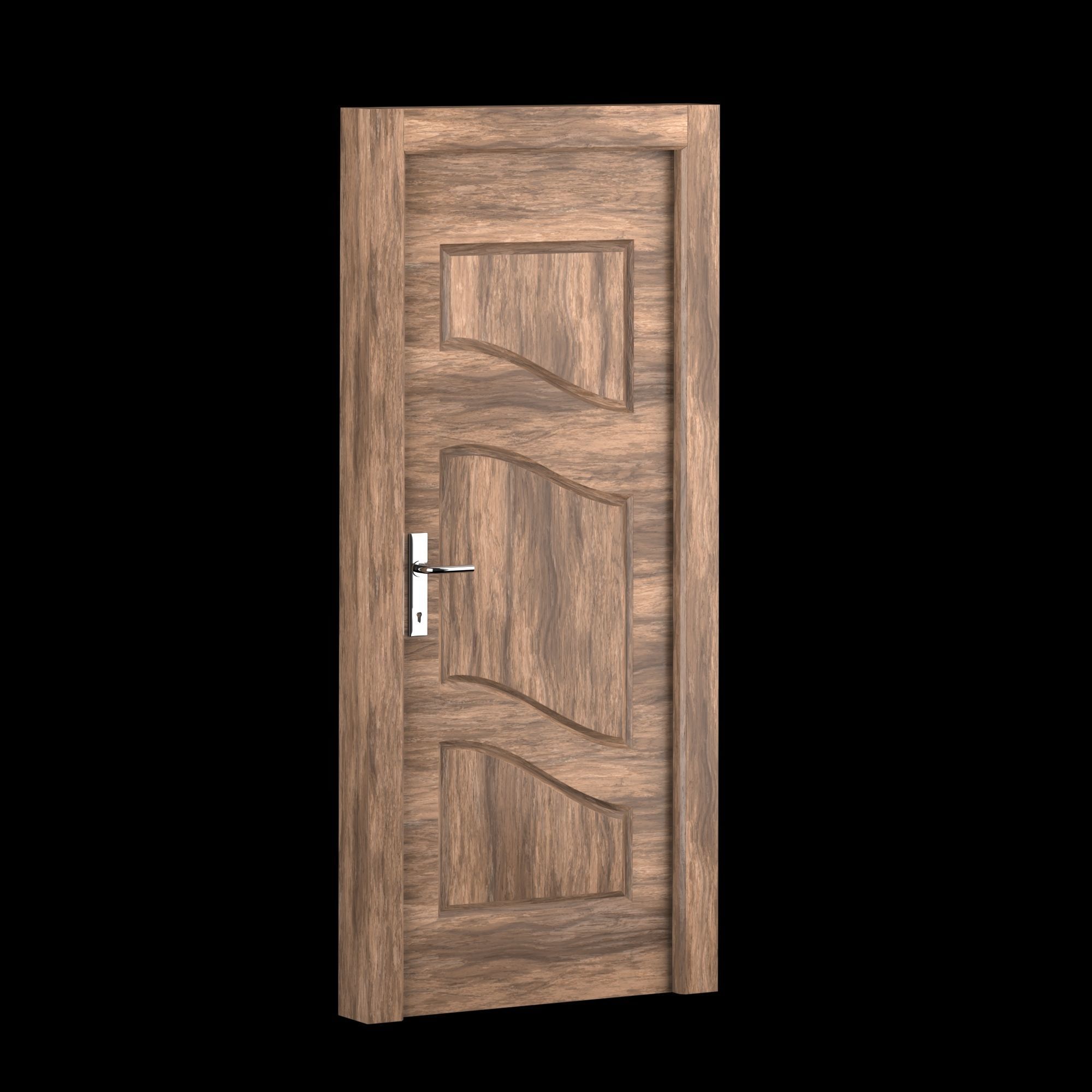 Interior-exterior Wooden Door 3D model_10