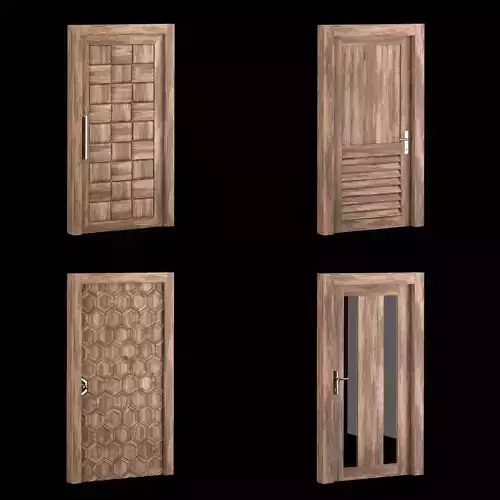 Interior-exterior Wooden Door