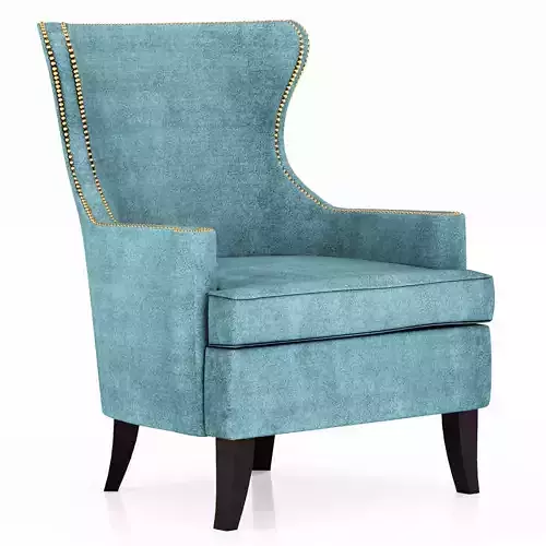 Pacific Blue Elliott Wingback Chair