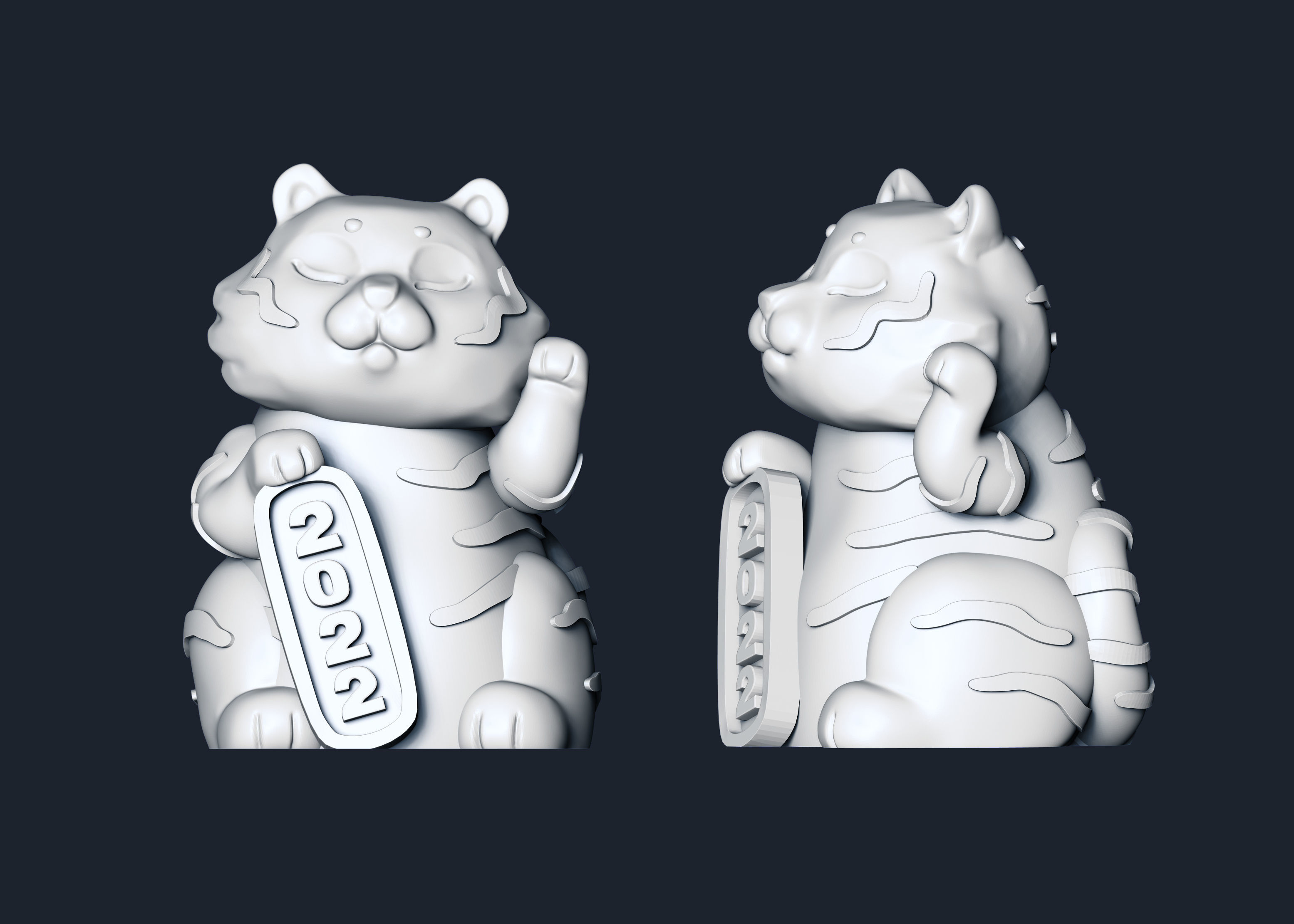 LUCKY CAT - TIGER 2022 3D print model_1
