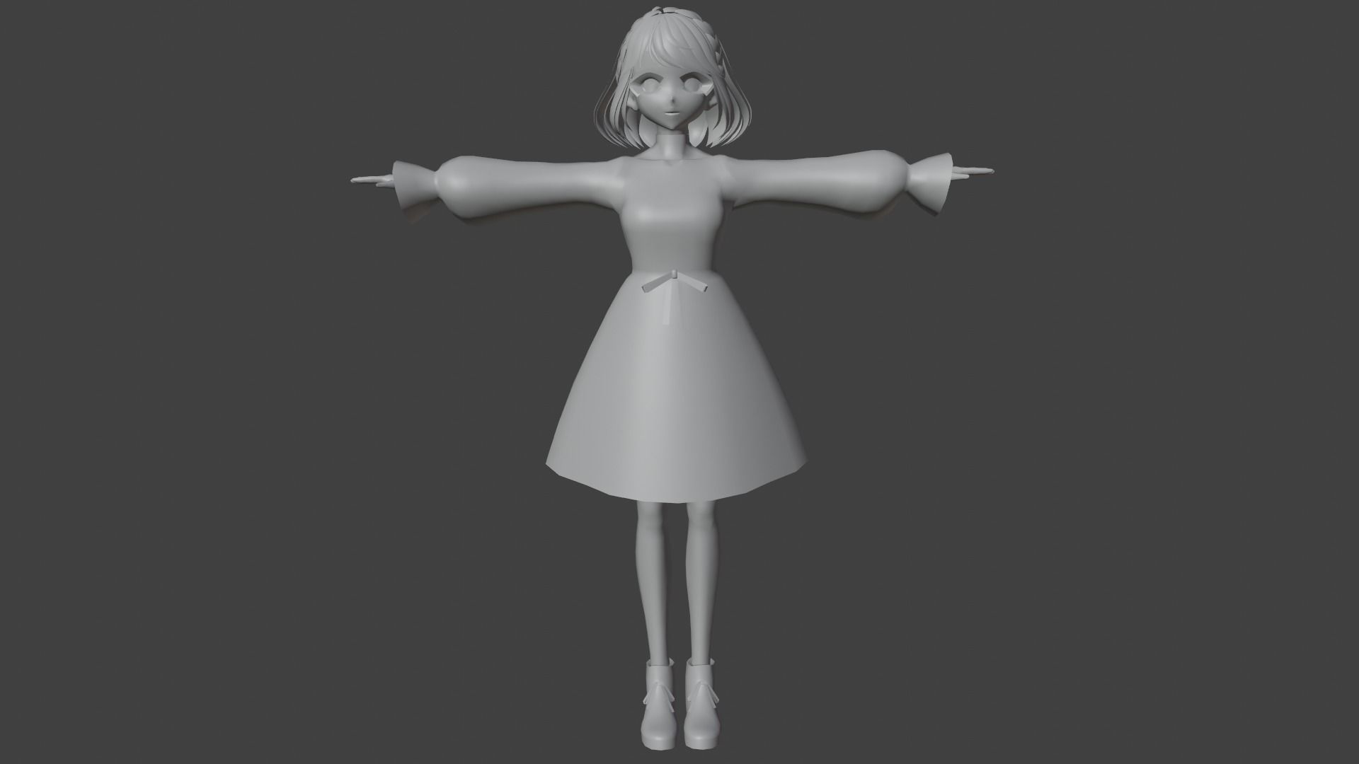 cute anime girl character - Ezume Low-poly 3D model_7