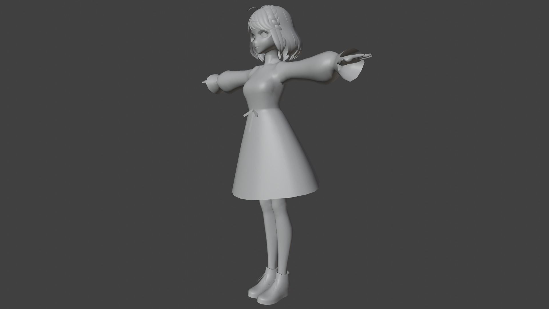 cute anime girl character - Ezume Low-poly 3D model_9