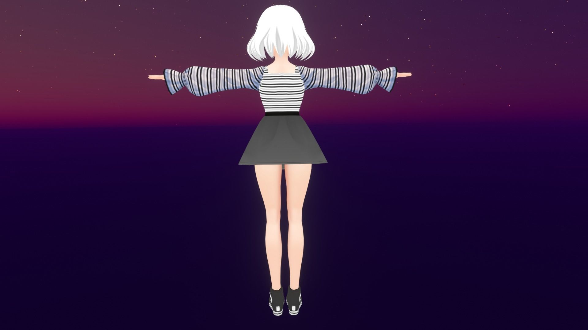 cute anime girl character - Ezume Low-poly 3D model_6