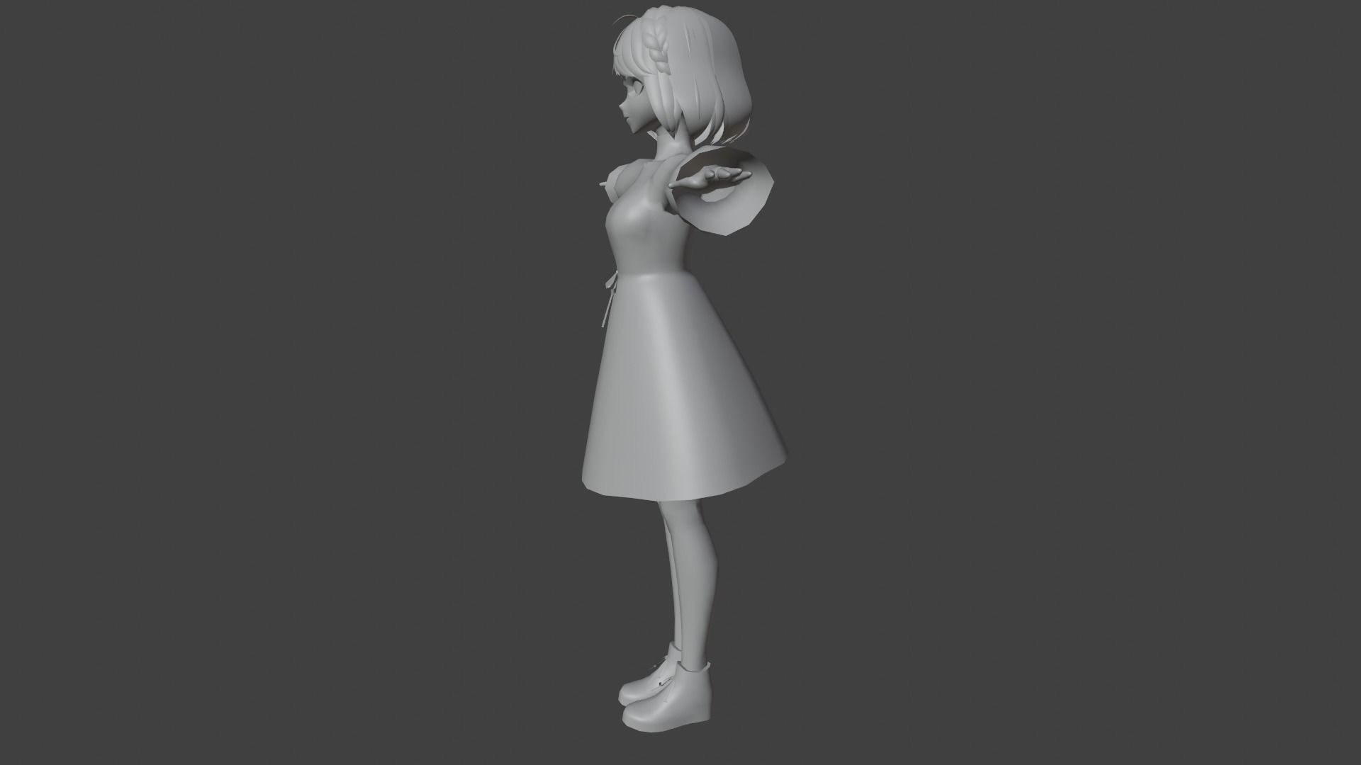 cute anime girl character - Ezume Low-poly 3D model_10