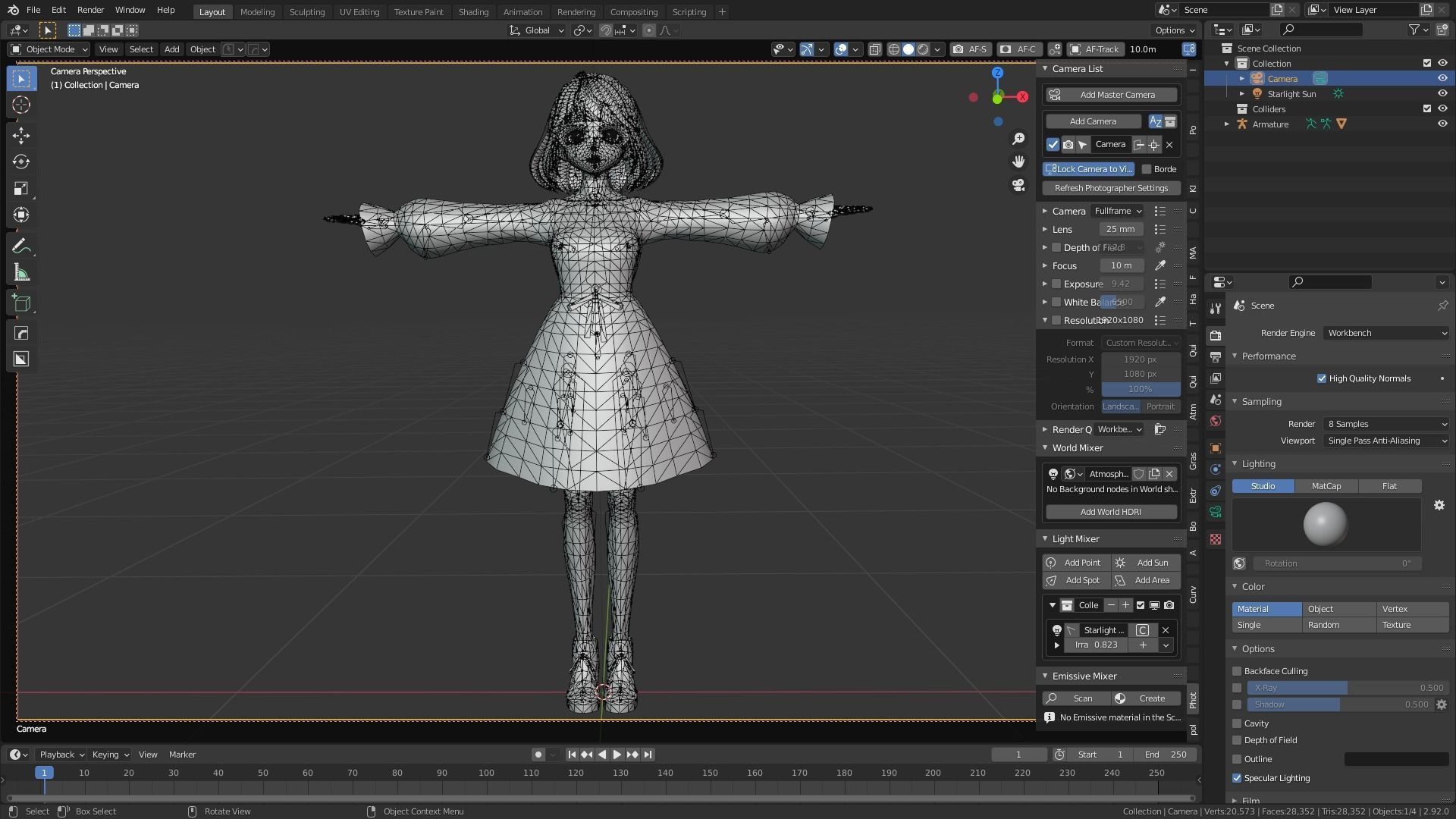 cute anime girl character - Ezume Low-poly 3D model_12