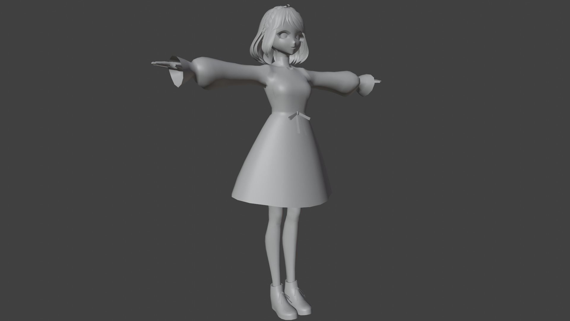 cute anime girl character - Ezume Low-poly 3D model_8