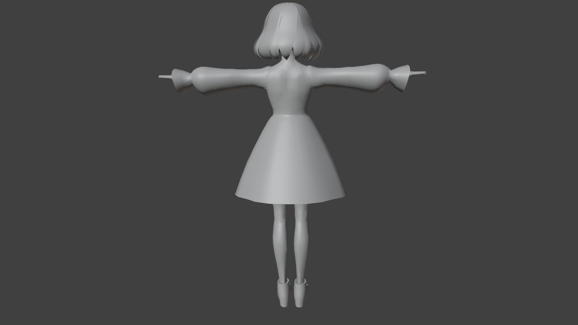 cute anime girl character - Ezume Low-poly 3D model_11