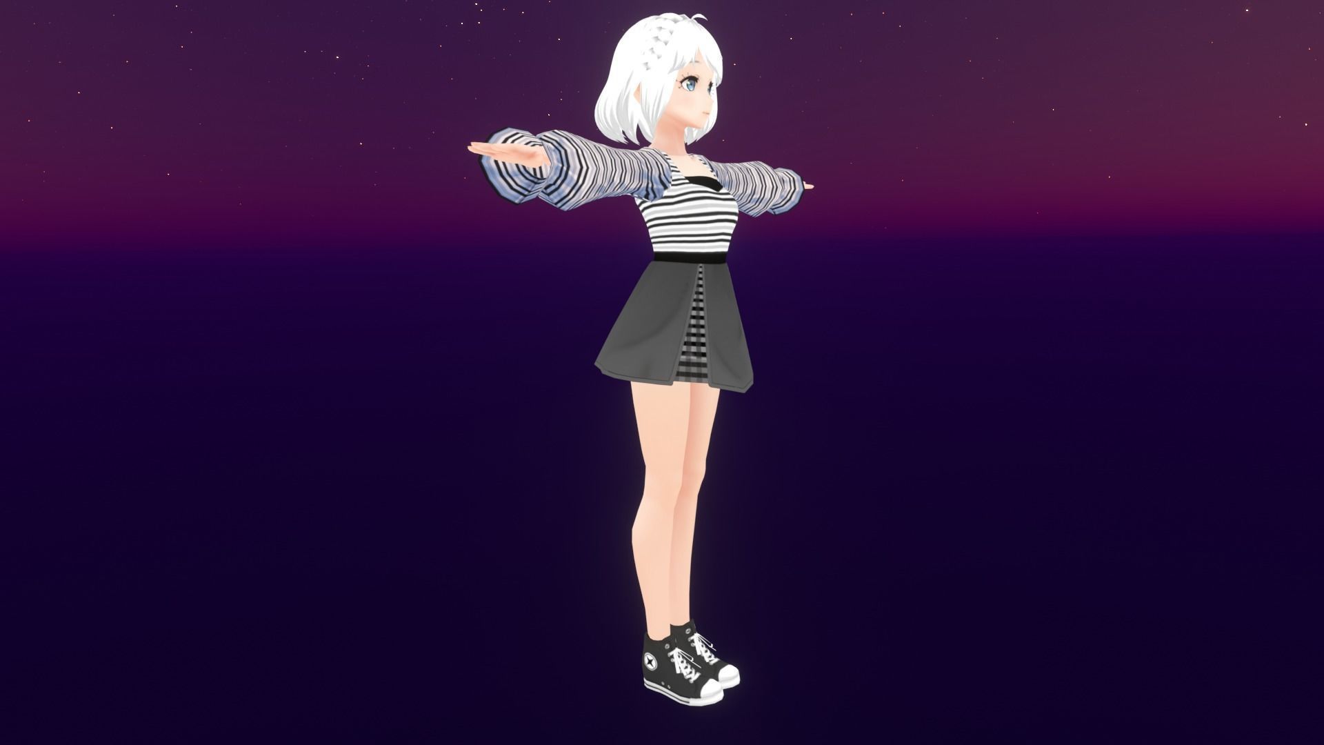 cute anime girl character - Ezume Low-poly 3D model_4