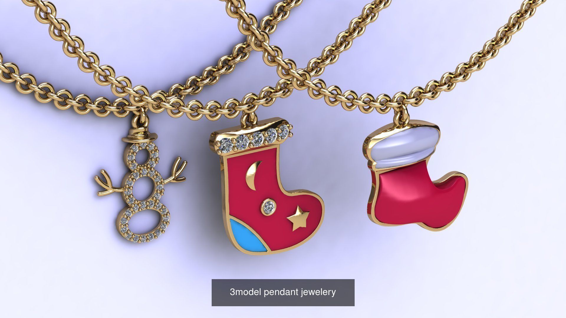 jewelry christmas  necklaces 3D Model Collection_5