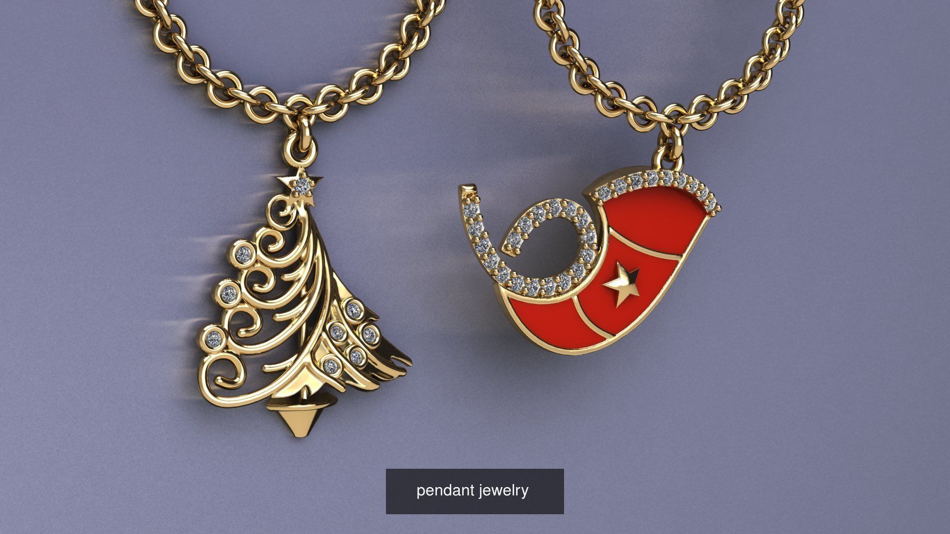 jewelry christmas  necklaces 3D Model Collection_6