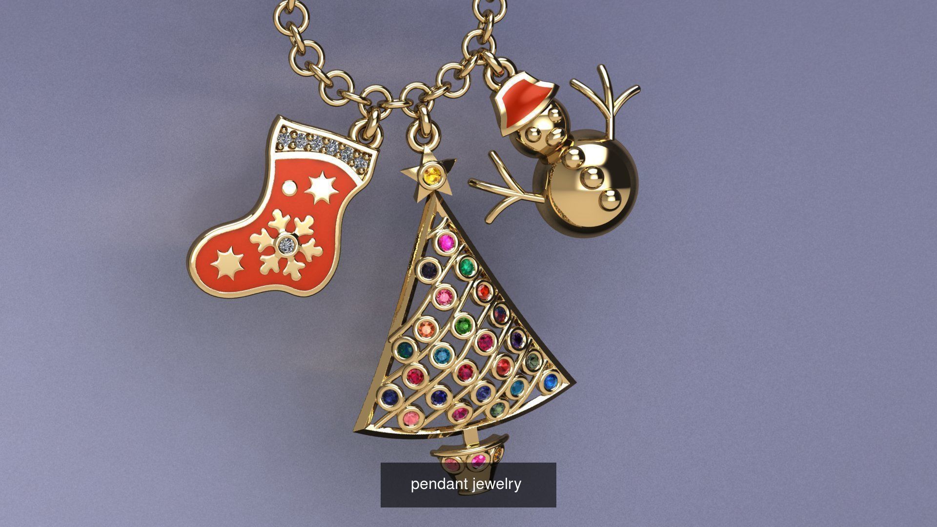 jewelry christmas  necklaces 3D Model Collection_7