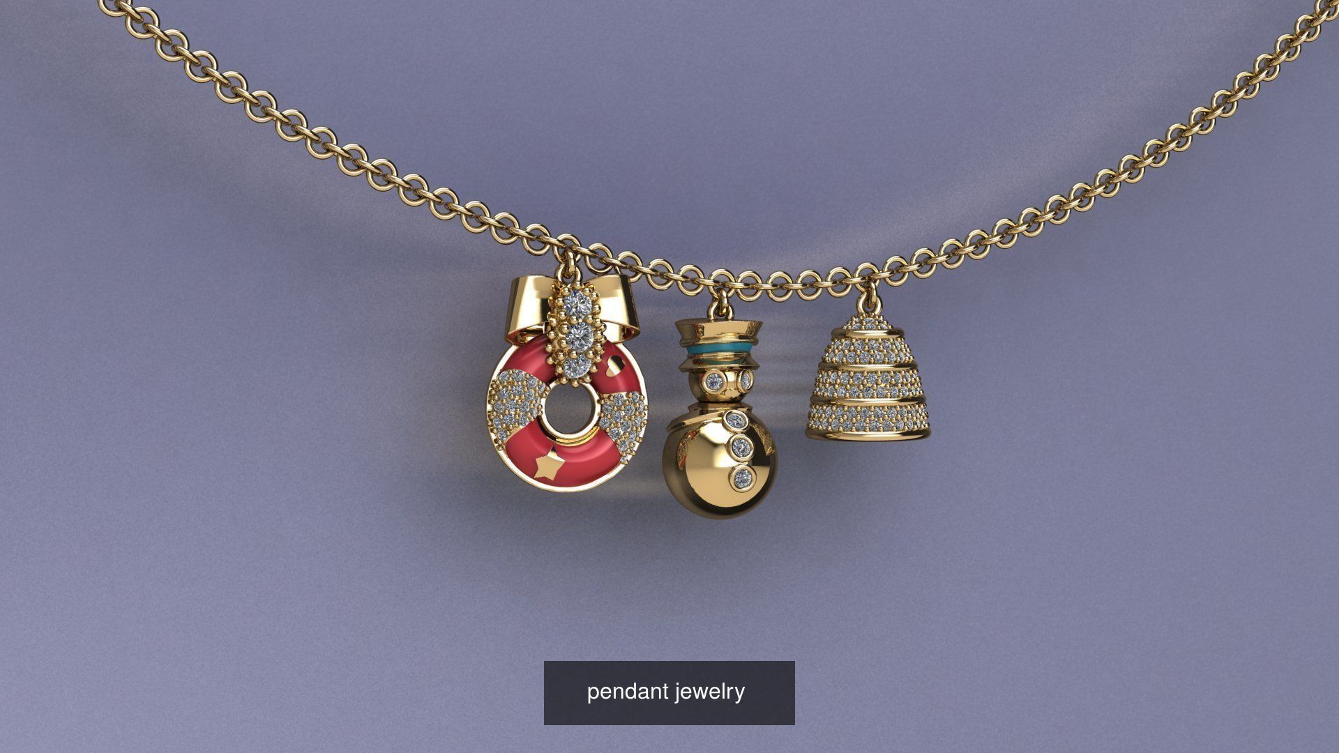 jewelry christmas  necklaces 3D Model Collection_3