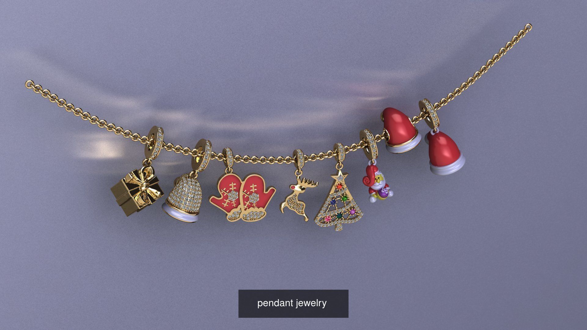 jewelry christmas  necklaces 3D Model Collection_4