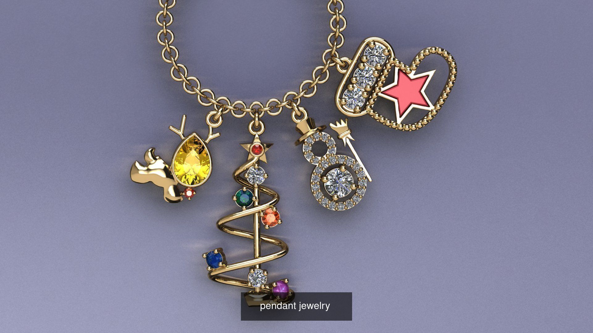 jewelry christmas  necklaces 3D Model Collection_2